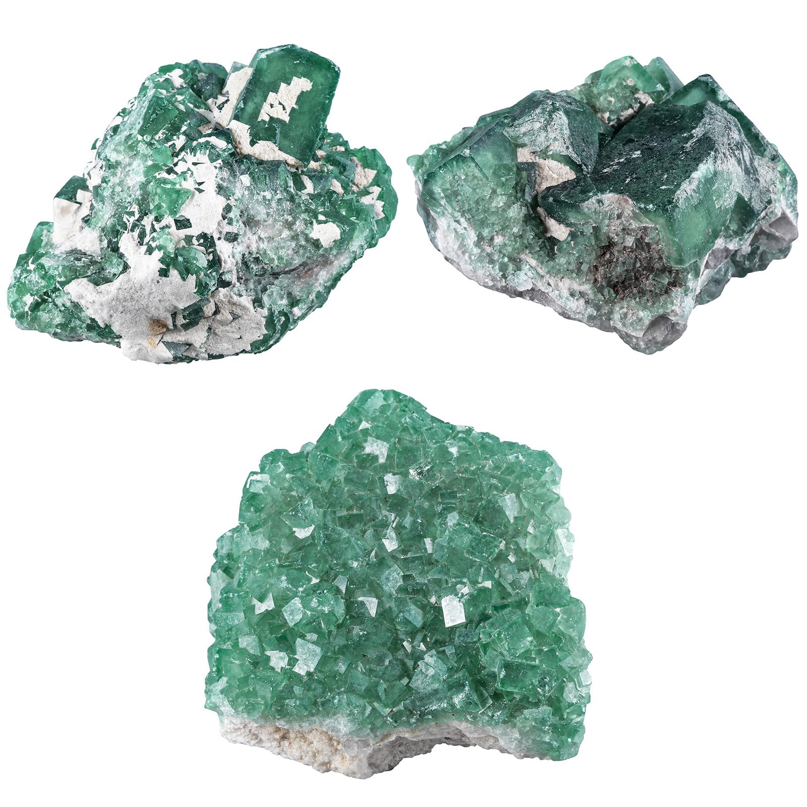 Nupuyai Natural Green Fluorite Cluster Raw Crystal Stone Specimen Madagascar Rough Fluorite for Feng Shui Meditation Office Desk Decor Crystal Healing Gift - Image 4