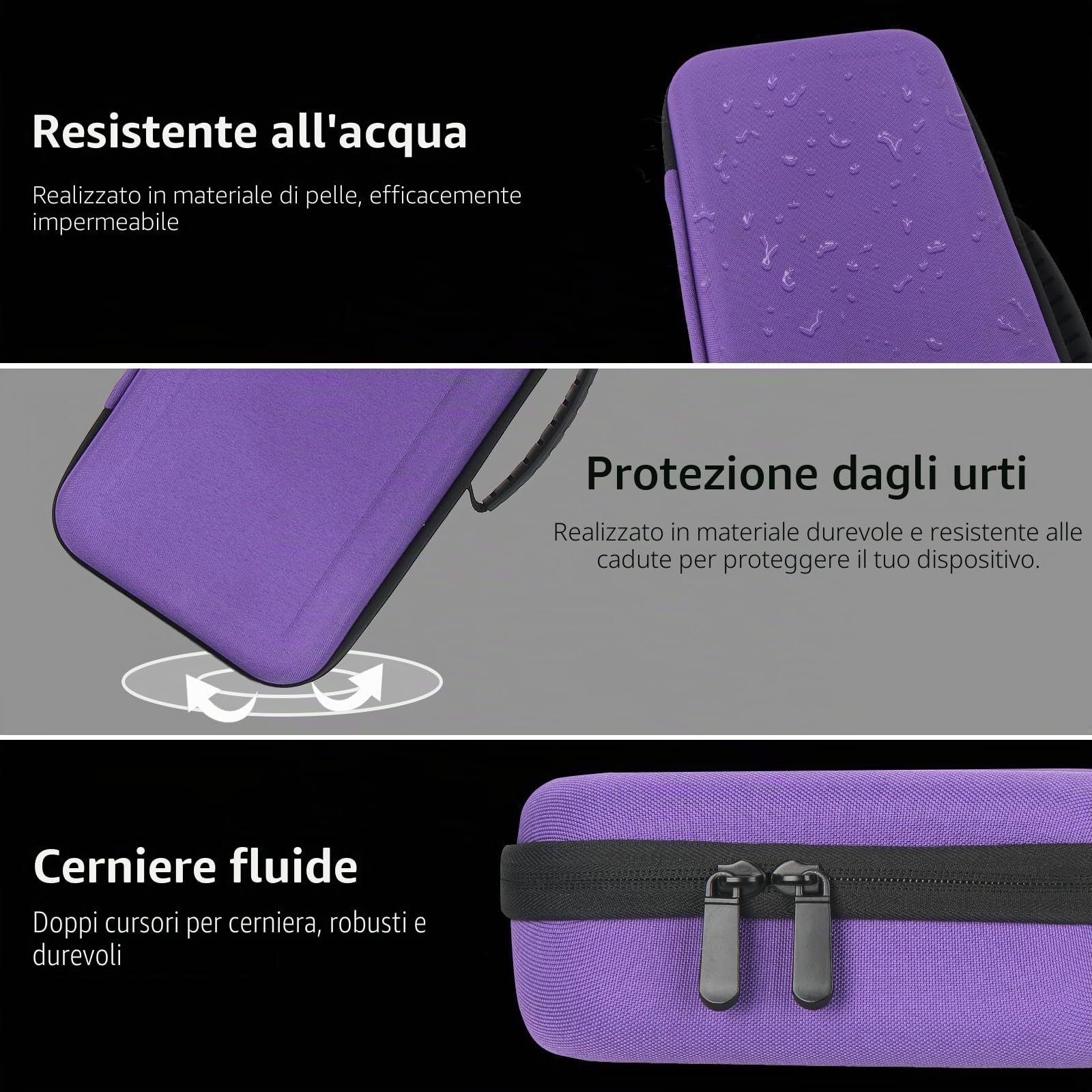 Borsa da viaggio rigida per Dyson Airstraight HT01 piastra e alimentatore di rete, impermeabile, resistente agli urti, custodia portatile (viola)