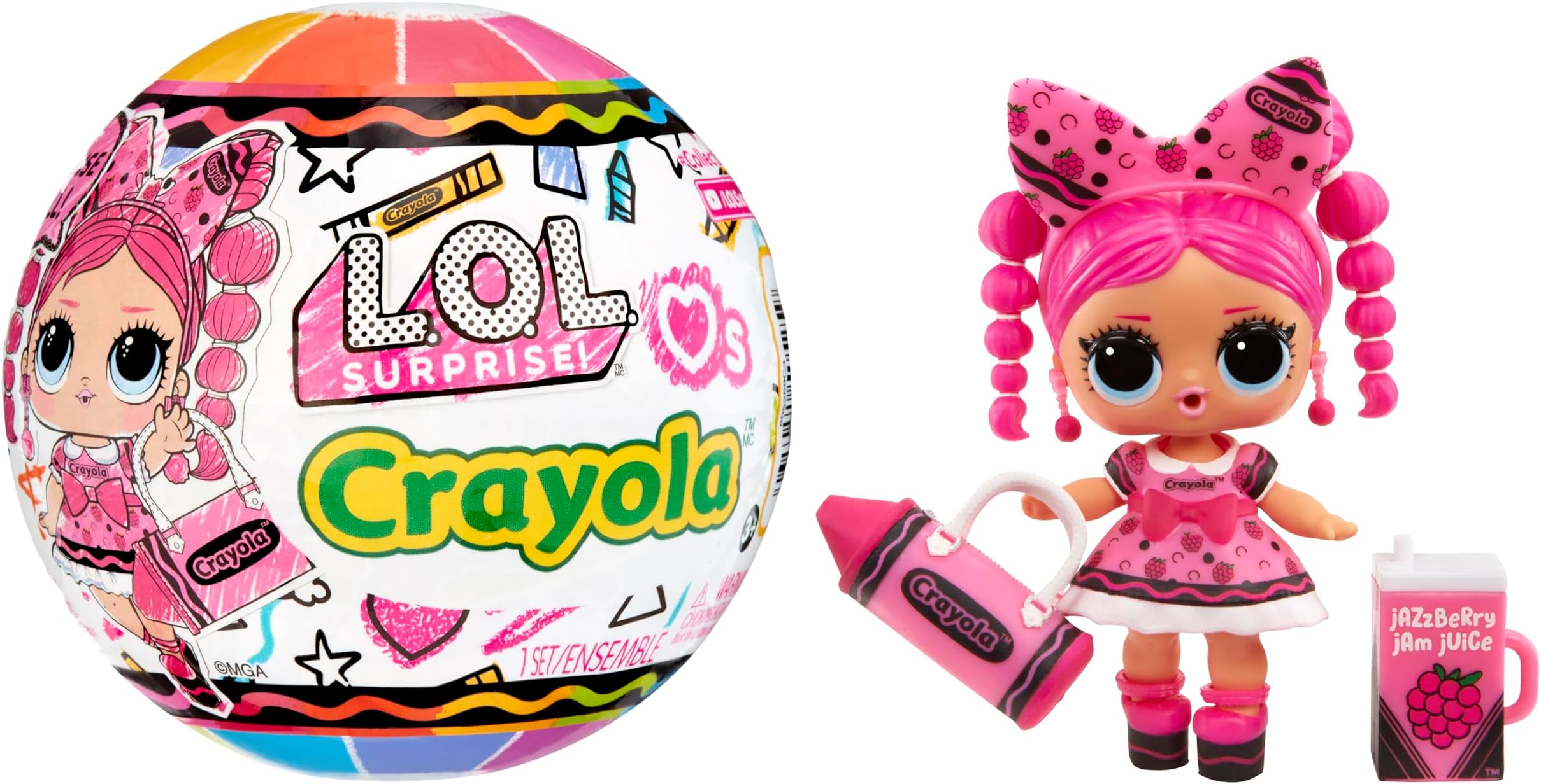 LOL Surprise Loves Crayola Tots - Collectible Doll, 7 Surprises, Crayon Color Theme, Limited Edition Small Doll, Great Toy Gift for Girls Ages 3+