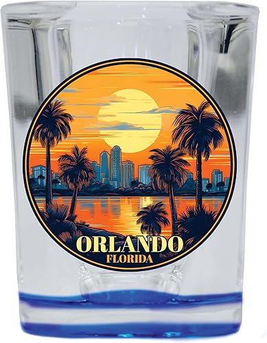 R and R Imports Orlando Florida B Souvenir - Vaso de chupito cuadrado de 2.5 onzas, paquete de 2