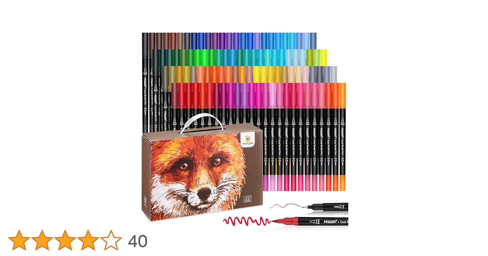 Amazon.co.jp: Mancola 100色 筆ペン マーカーペン イラストマーカー