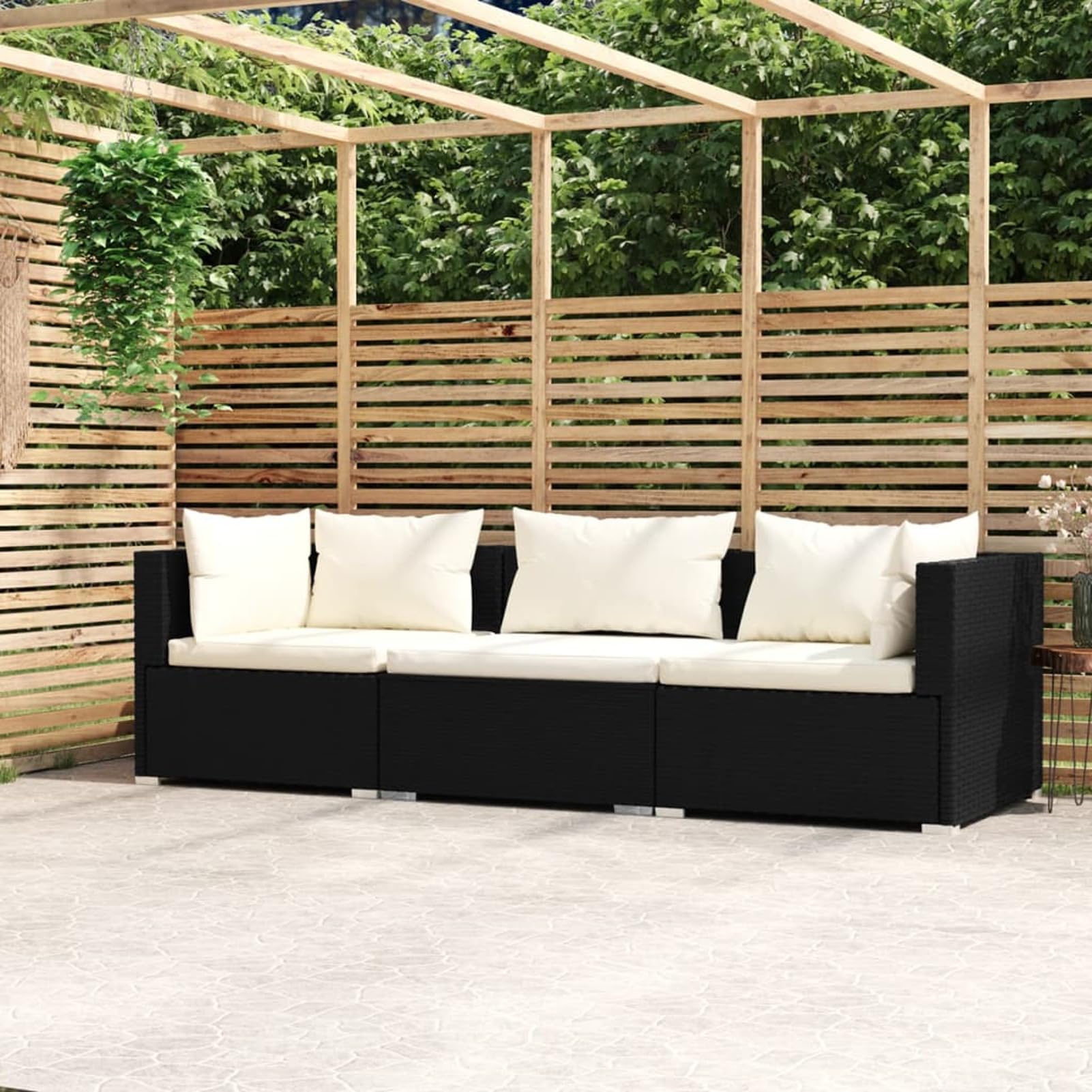 Canapé pour patio à 3 places avec coussins pour vos soirées d'été