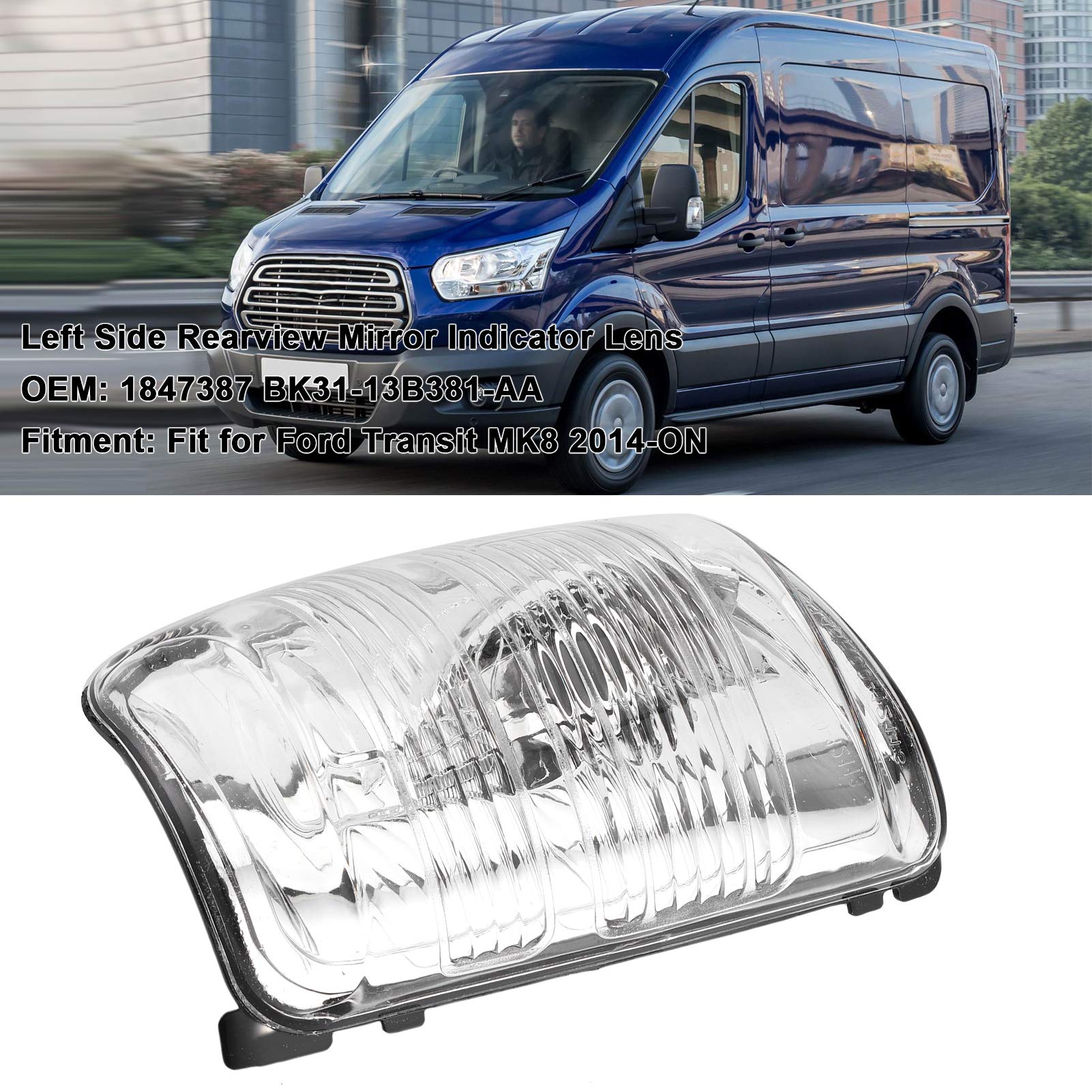 Acouto 1847387, BK31-13B381-AA Lente Indicatore Specchietto Laterale Sinistro per MK8 2014-ON, Realizzata in ABS con Facile Installazione, Sostituzione Diretta con Elevata Durata