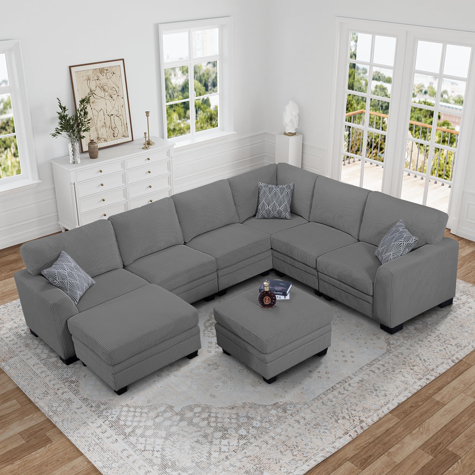 Legend Vansen Oversized Modular Sectional Sofa in Grey