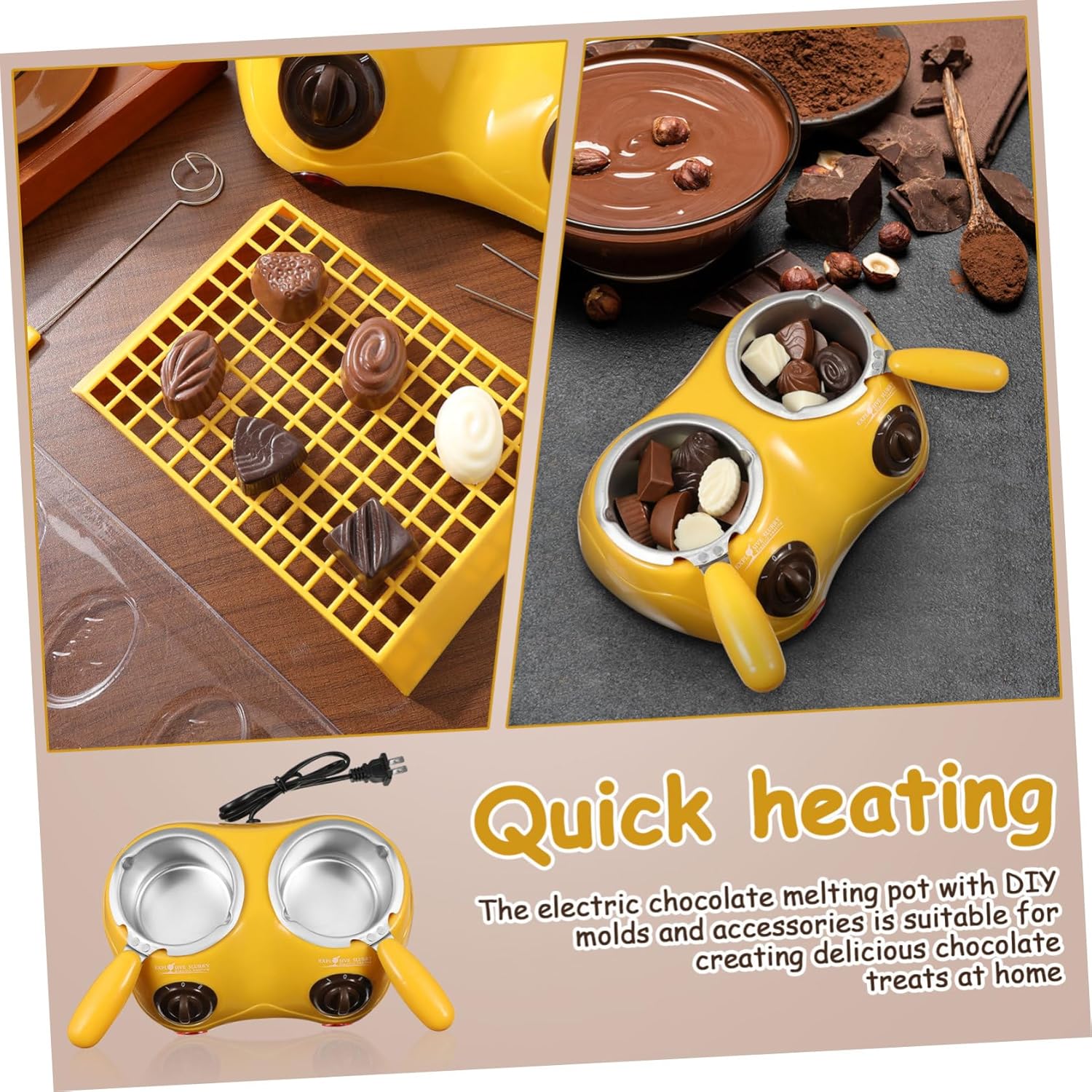 110v Melting Machine Electric Warmer for Candy Making Double Boiler Pot Molds Accessories Us