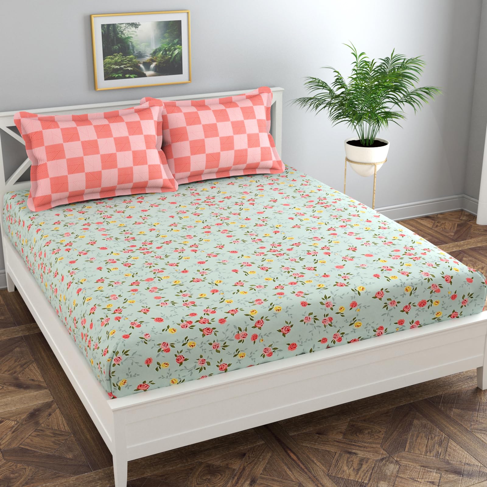 Florida Pink Floral Microfiber Bedsheet – Soft & Stylish -8