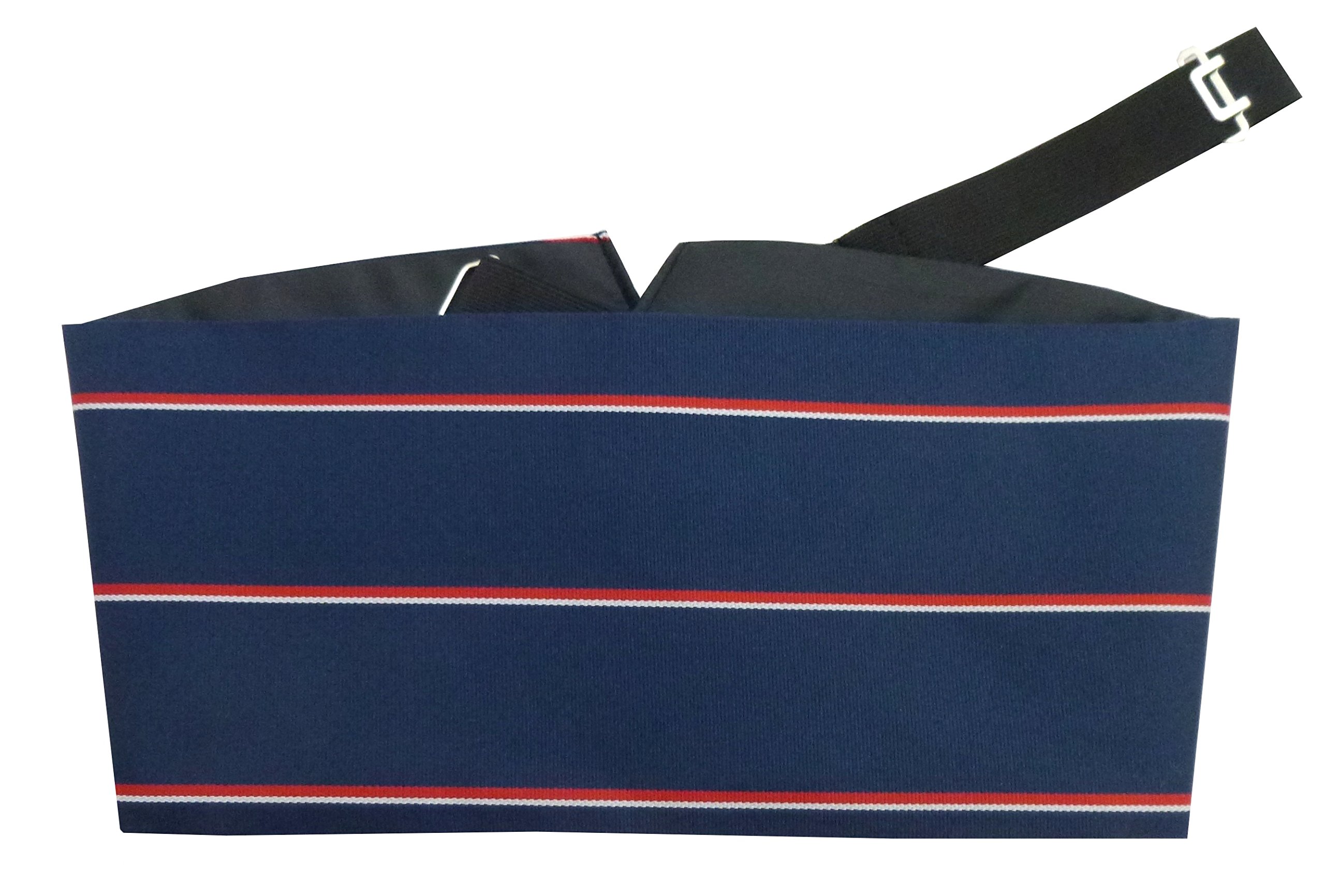 Great British Tie Club Men's Navy, Red, White Royal Navy Regital Cummerbund & Bow Tie (Cummerbund Only)