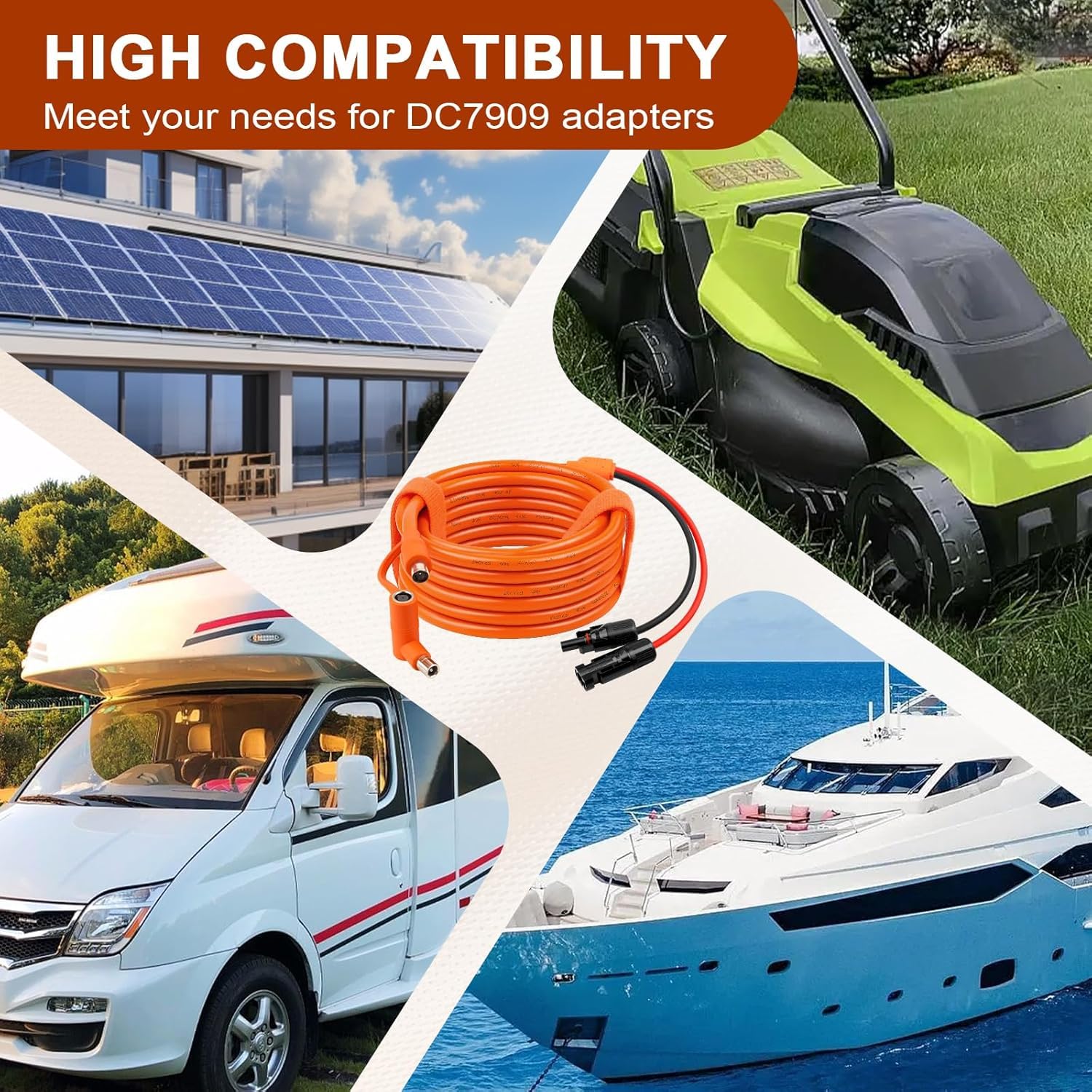 MOOKEERF Cavo di prolunga per ricarica da solare a CC da 8 mm, 9 m, 12 AWG+14 AWG, con connettore per pannello solare a DC7909/8020, compatibile con Anker, GZ Yeti, BLUETT, Jackery Power Station