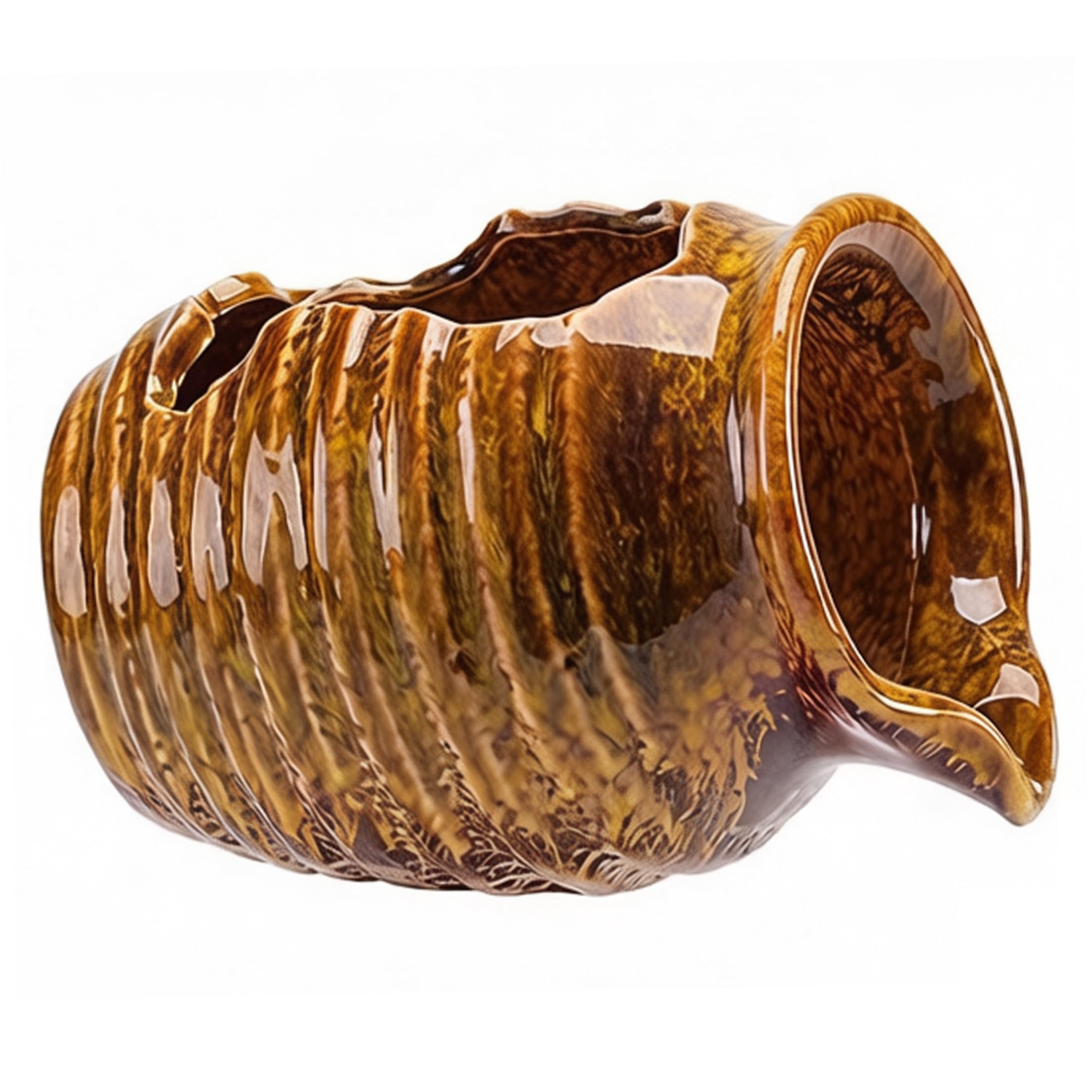 Fountain Spitter, Handmade Ceramic Indoor Fountain - Vintage Tabletop Water Feature For Home & Garden Yellow.
