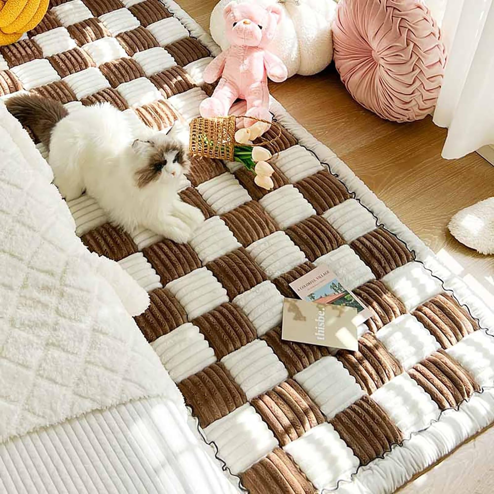 Amazon｜Funnyfuzzy ペットソファカバー、ソファパッド 長座布団