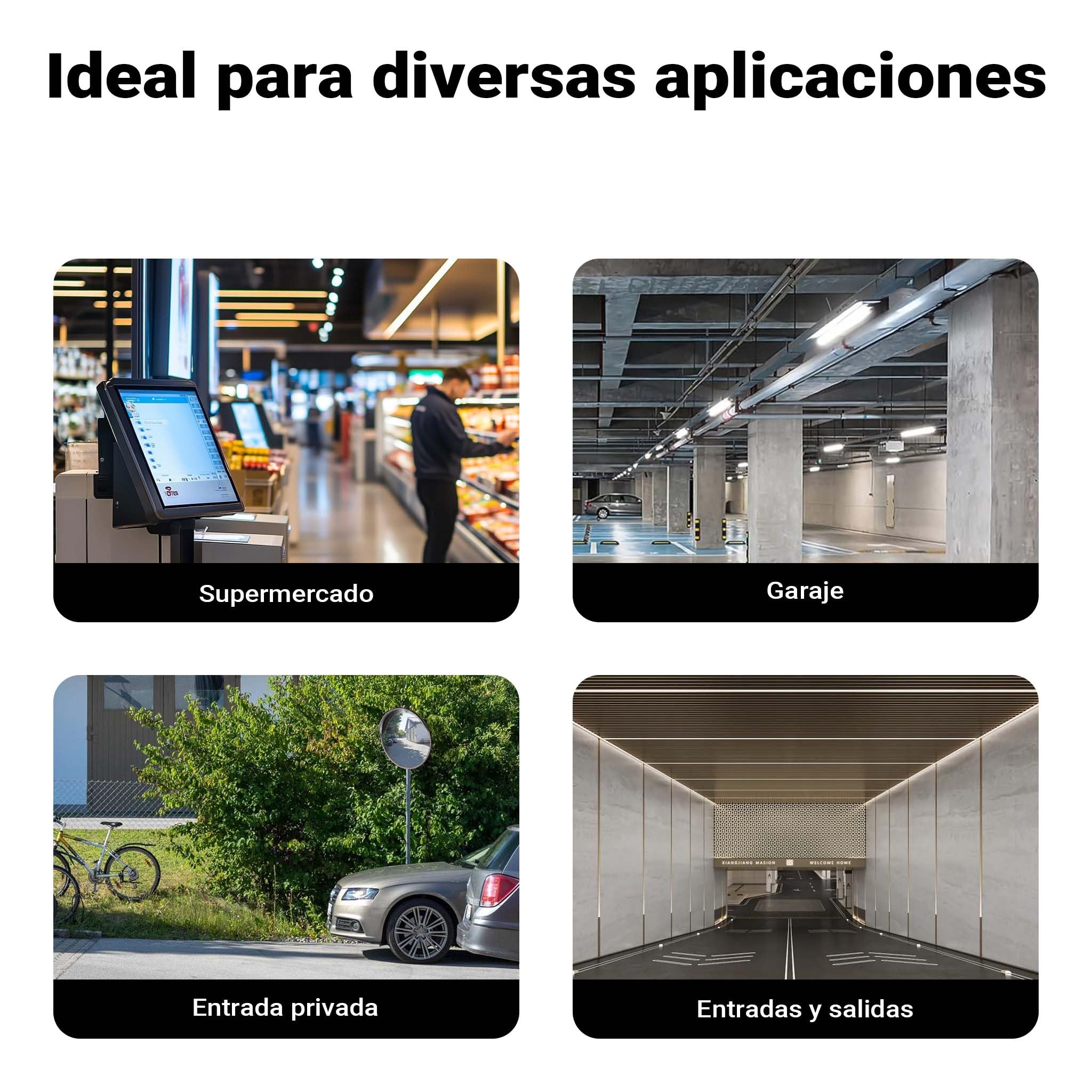 Wiltec Espejo de tráfico convexo 80 cm con cubierta protectora, color negro, espejo de seguridad redondo con campo de visión de 130°, diseño convexo para salidas, material de montaje incluido