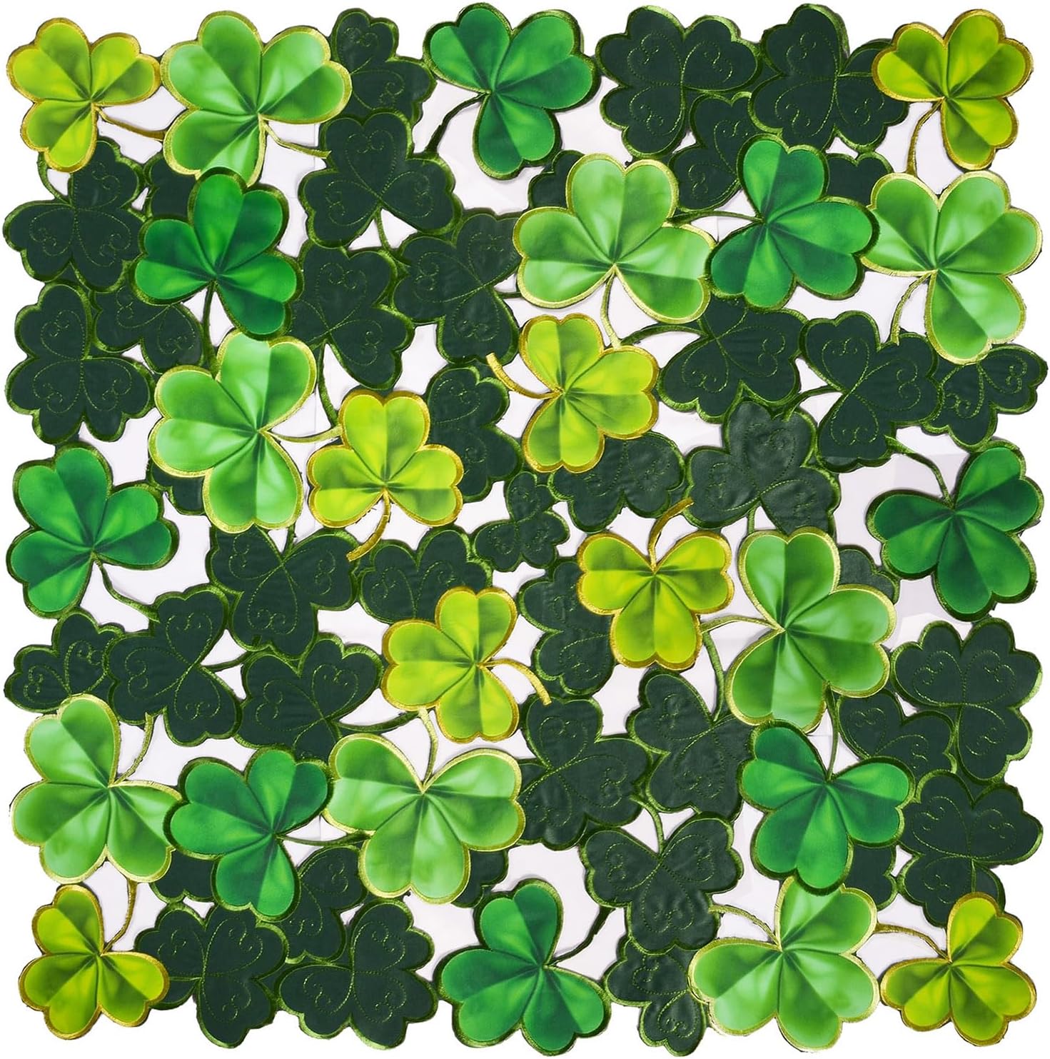 Simhomsen Small Embroidered Irish Clover Square Tablecloth for St. Patrick’s Day, Spring Decorations (34 x 34 inches) image 2