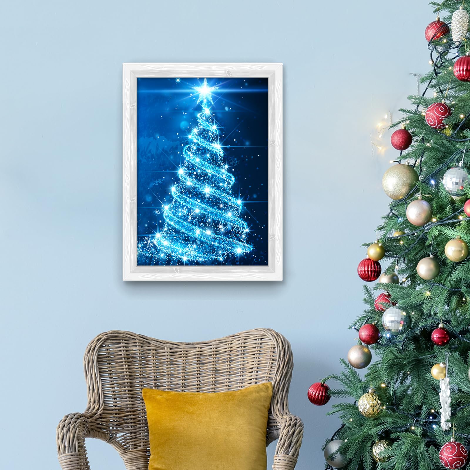 Amazon.co.jp: Clothmile ブルークリスマスツリーダイヤモンドアート
