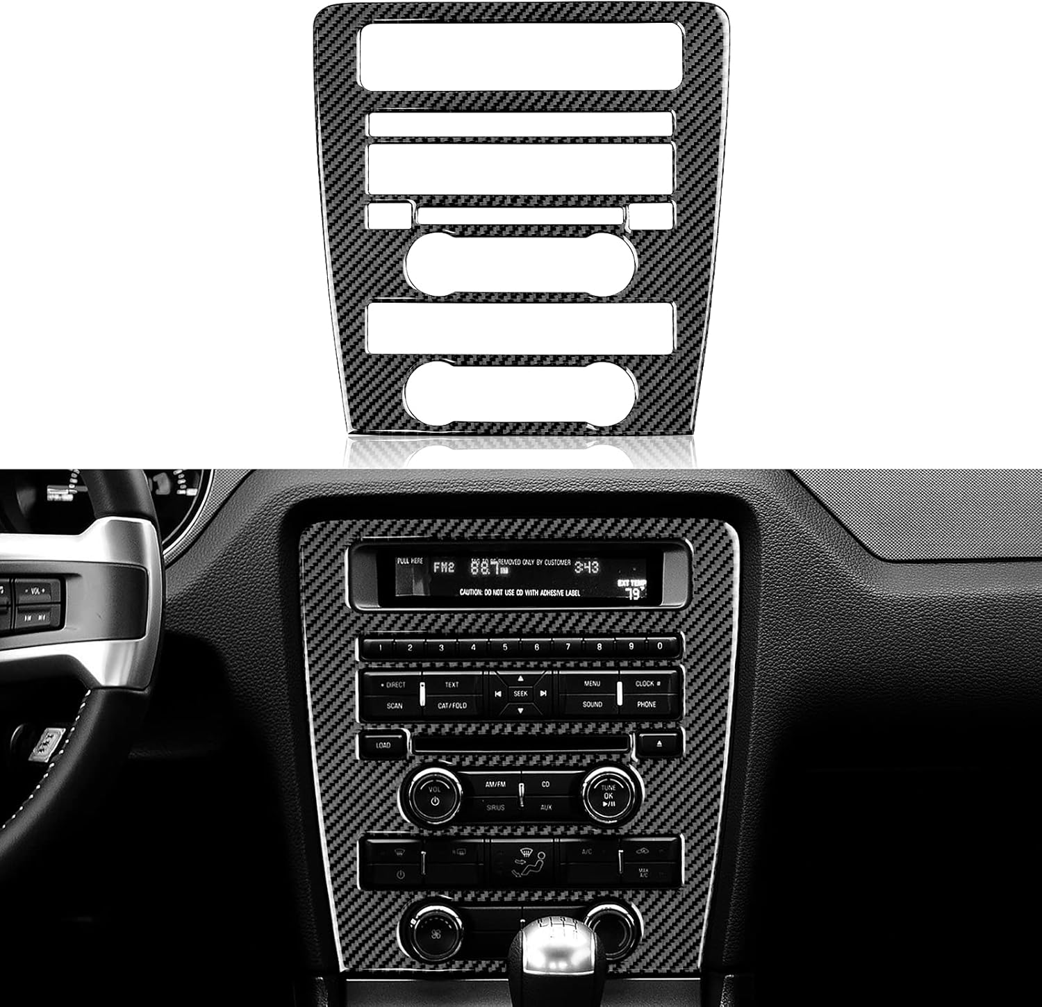 Buy For Ford Mustang 2009 2010 2011 2012 2013 2014 Accessories Carbon Fiber Interior Center Control Cd Decoration Panel Trim Sticker Online In Indonesia B095lthsvs
