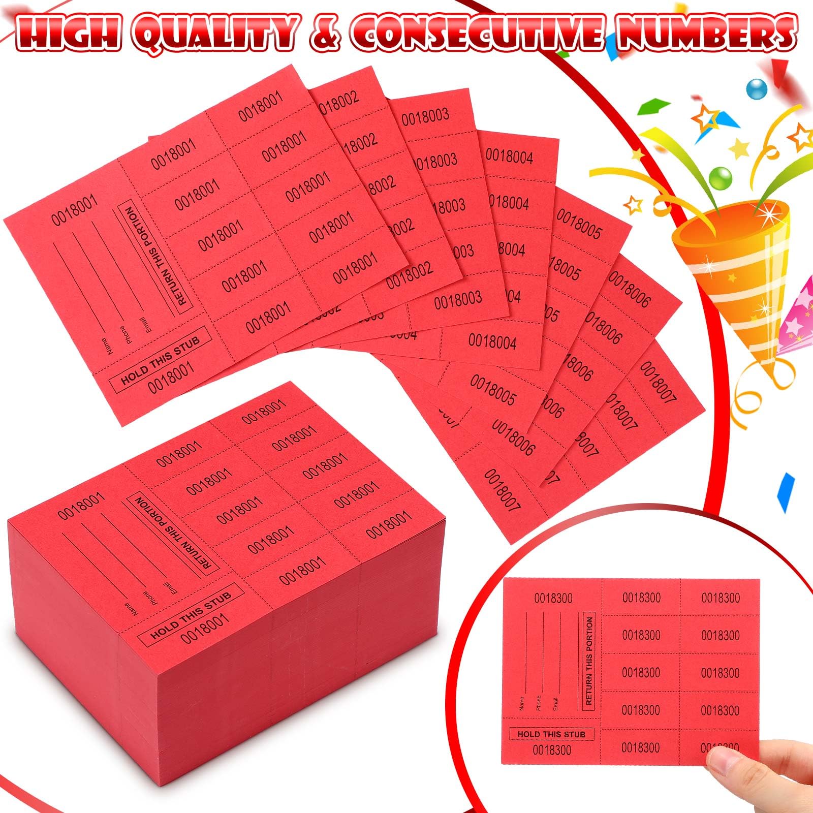 Chinese Raffle Tickets Box Snapklik.com : Kosiz 300 Sheets Raffle Tickets Sheets Hold This Stub ...