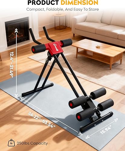 Miniatura 6 de Ab Machine Ab Trainer Machine Ab entrenamiento de abdominales ajustable en casa gimnasio Ab Cruncher plegable equipo de entrenamiento de fuerza