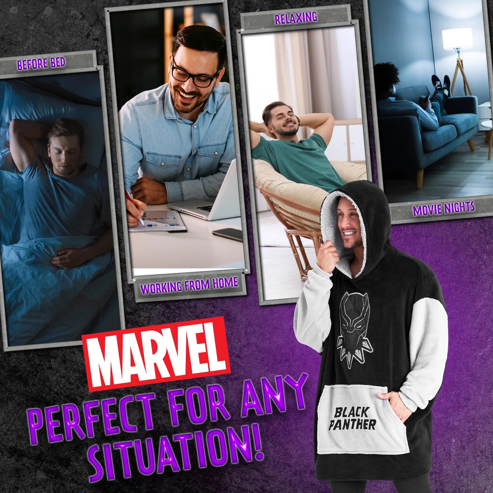 Marvel Felpa Uomo con Cappuccio Felpe Oversize Uomo in Pile Supereroi Avengers Captain America