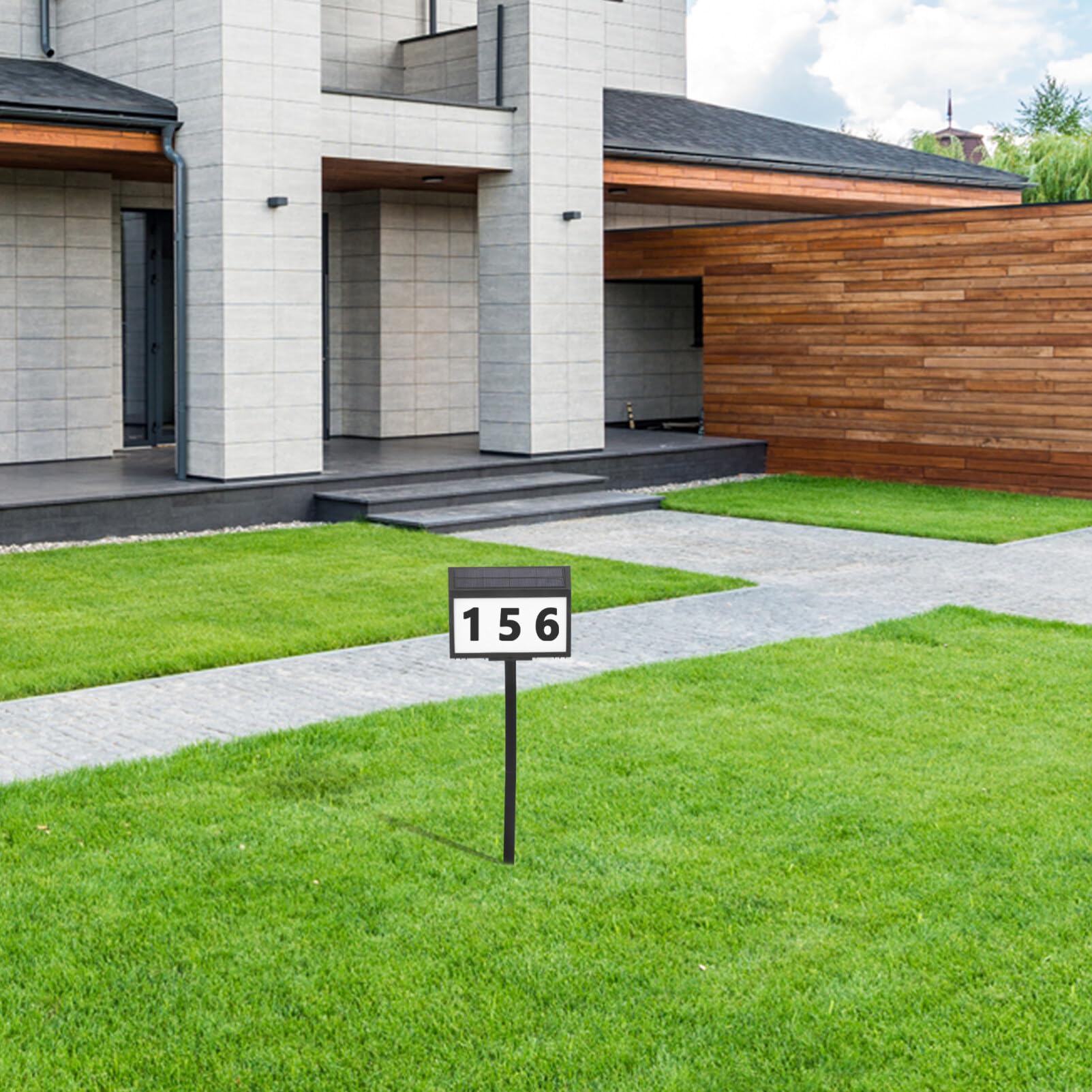 HOMSFOU 1set Lampada Led Solare Per Indirizzi Esterni Targa Numerica Con Illuminazione Chiara Installazione Versatile Per Casa e Giardino e Facile Da Usare