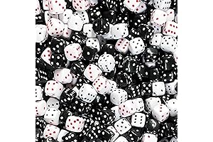 Chic 120PCS Red Dice Beads, Fun Black & White Accessories