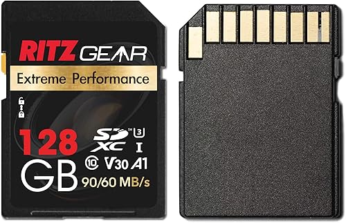 Miniatura 6 de Ritz Gear Tarjeta SD SDXC UHS-I de alta velocidad de 128 GB, C10, U3, V30, Full HD y tarjeta de memoria 4K
