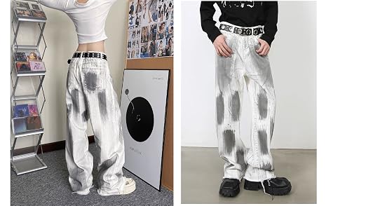 Amazon.com: Men's Baggy Jeans Y2K Vintage 90's Hip Hop Ripped