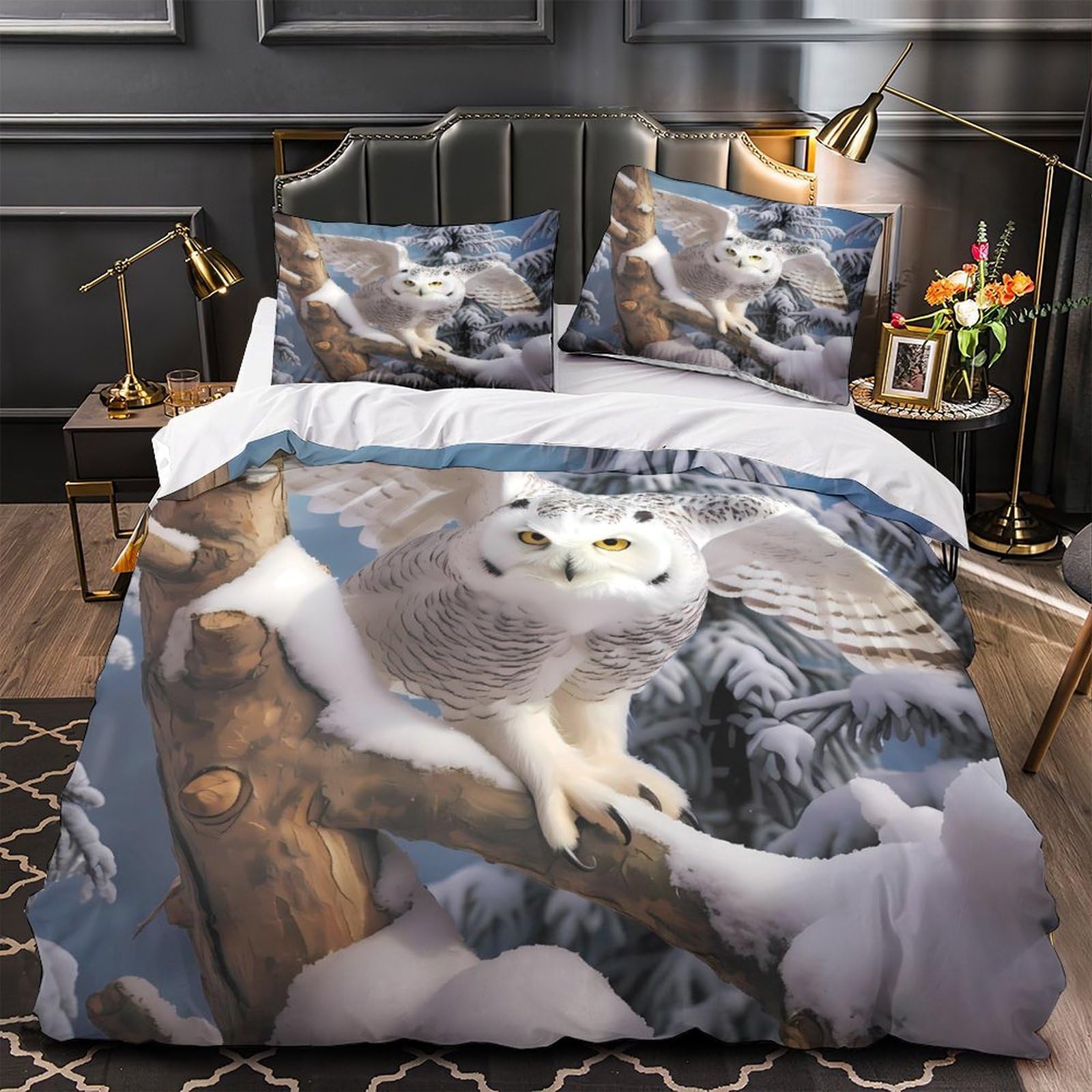 Chouette des neiges parure de lit pour des nuits douces et magiques