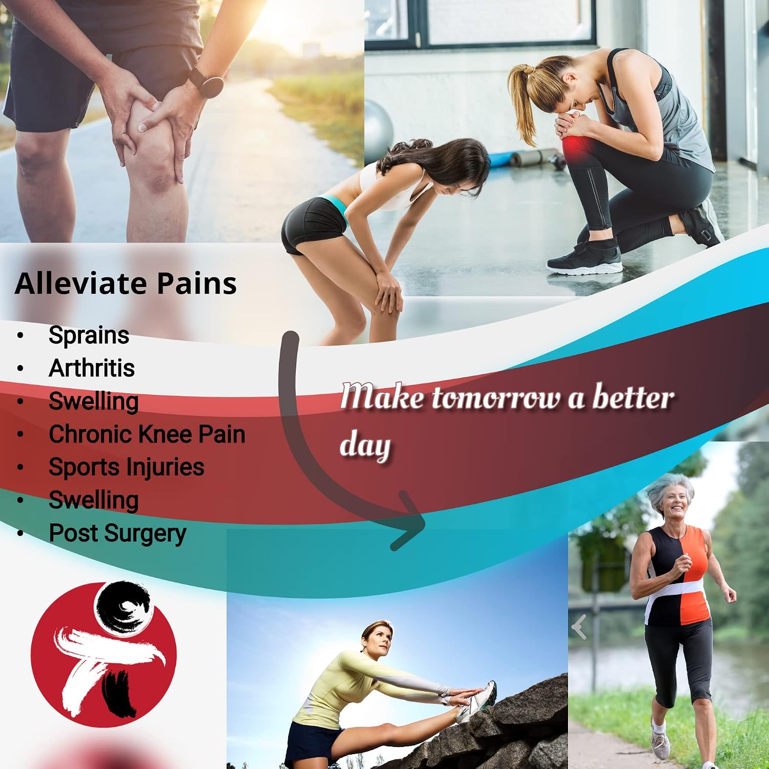 TOUGHITO Knee Ice Pack Wrap - Hot & Cold Knee Brace for Knee Pain, Bursitis Pain Relief, Knee Injury, Arthritis, Meniscus Tear, ACL, Sprains & Swelling - Ice Pack Sleeve & Strap Included - Fury Red