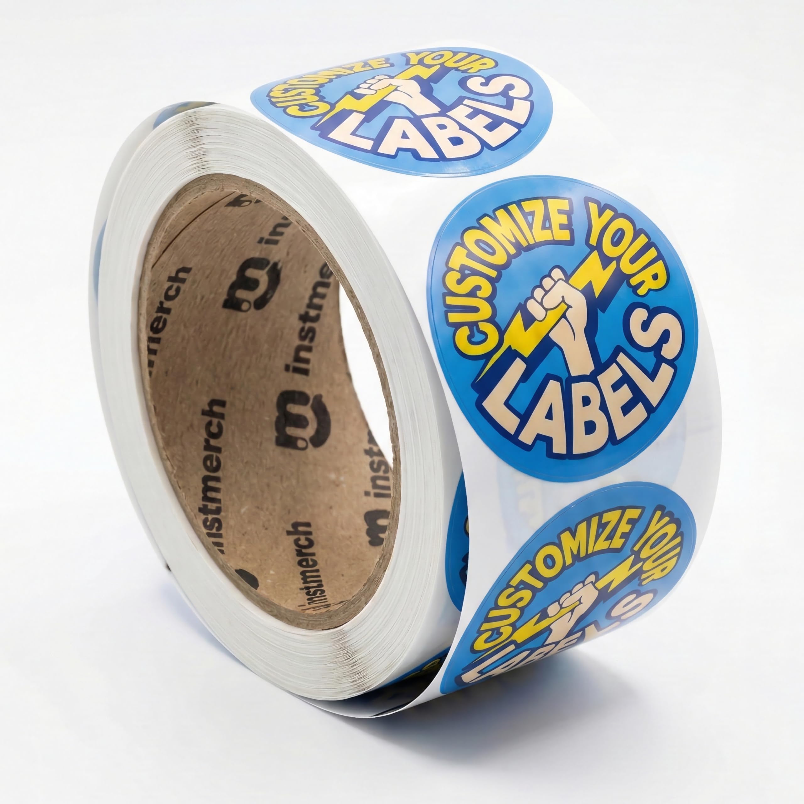 instMerch Custom Sticker Roll Labels — Logo Stickers Customized Labels — Custom Stickers for Business Logo (Circle)