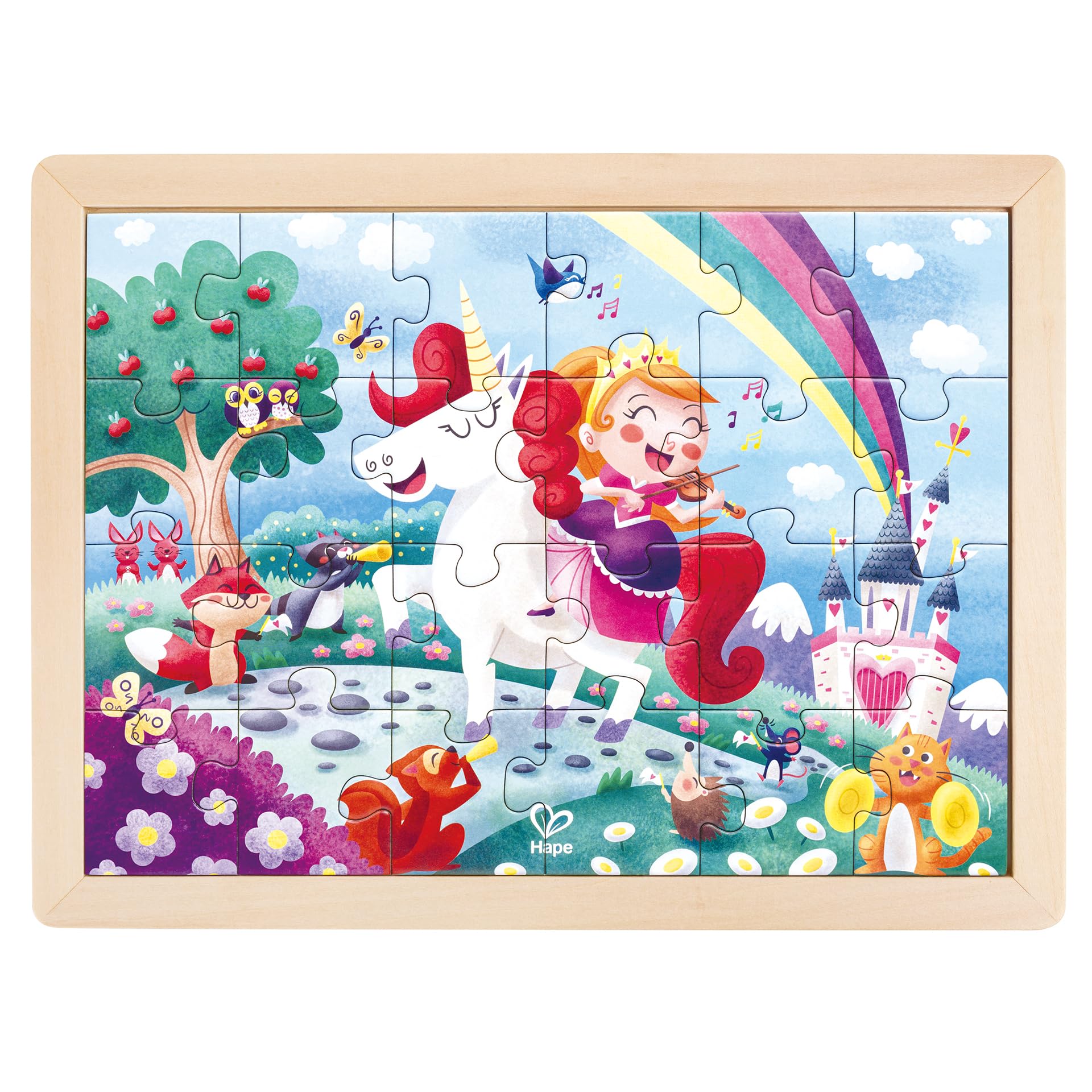 Hape Unicorn Friends Puzzle, Multicolored, 24 pieces, 8.66" x 11.57"