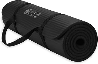 Gaiam Essentials 10mm Thick Yoga Mat - Extra Cushion Non-Slip Exercise Mat for Pilates, Fitness & Floor Workouts with Carry Strap