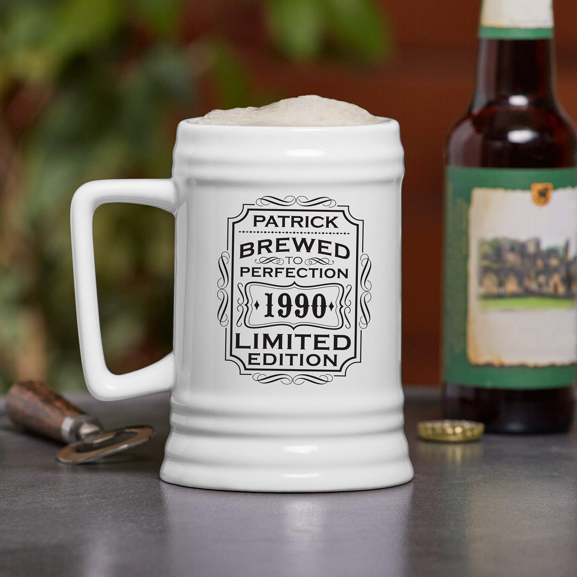 Let's Make Memories Personalized Beer Stein - Barware - Beer Mug - Customized for Beer Lovers - Personalize with your Name - Personalized for Him - For Dad - 6.5