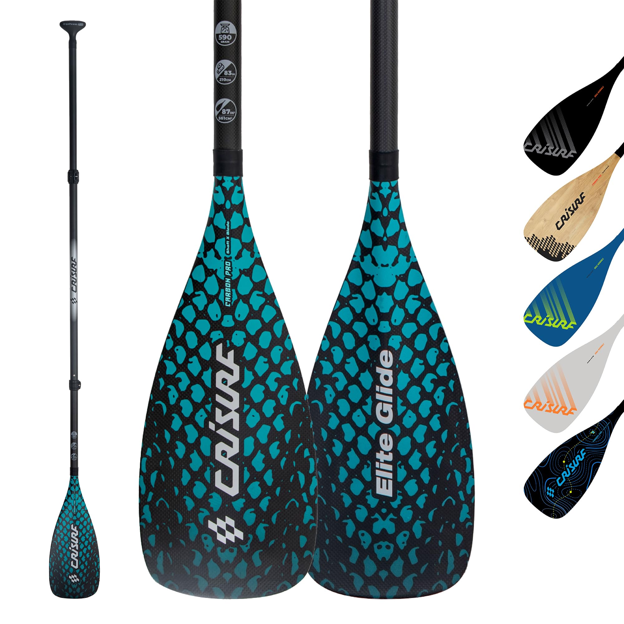 Full Carbon Paddle for Paddle Board – Racing SUP Paddle, Floating 3-Piece Stand-Up Paddleboard Paddle, Adjustable 170-210 cm/67"-83", Lightweight Carbon Fiber Paddle for Surfboard/SUP