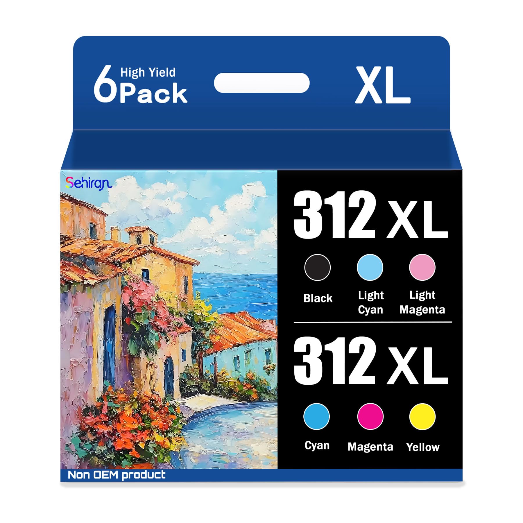 312XL High Yield Ink Cartridge Replacement for 312XL Ink Cartridge with Expression Photo XP-8500 XP-8600 XP-8700 Printer ( 6-Pack, 1 Black,1 Cyan,1