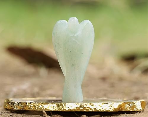Miniatura 4 de Crocon Figura de ángel de bolsillo tallada a mano de jade verde, guardián de la paz, estatua curativa de buena suerte, generador de energía, regalo