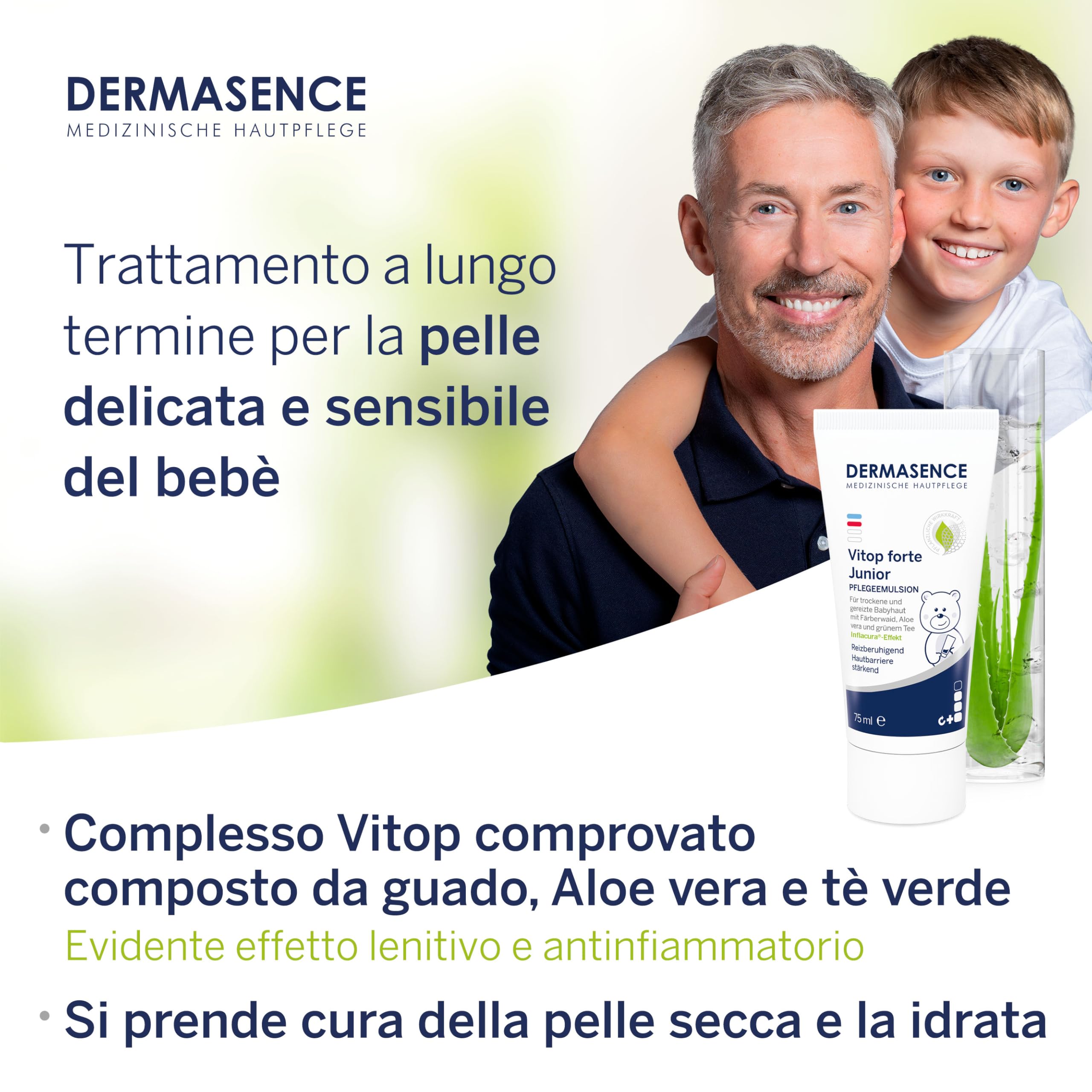 DERMASENCE Vitop forte Junior 75 ml, Crema per bambini e adulti per tutti i tipi di pelle, Crema lenitiva per pelli sensibili, Crema protettiva adatta alla dermatite atopica