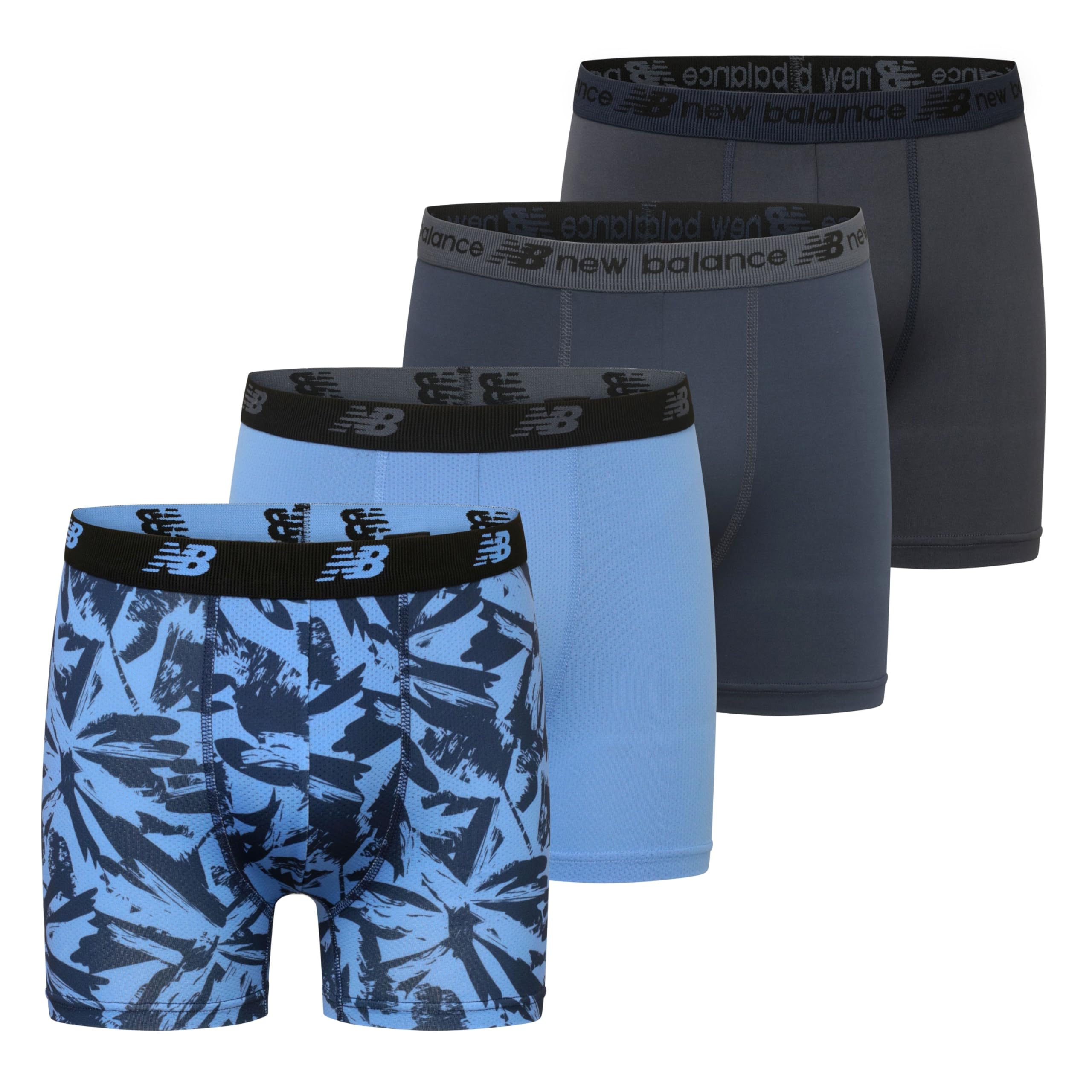 New Balance Boys Tagless Moisture Wicking Breathable Boxer Briefs Underwear 2 Performance 2 Mesh