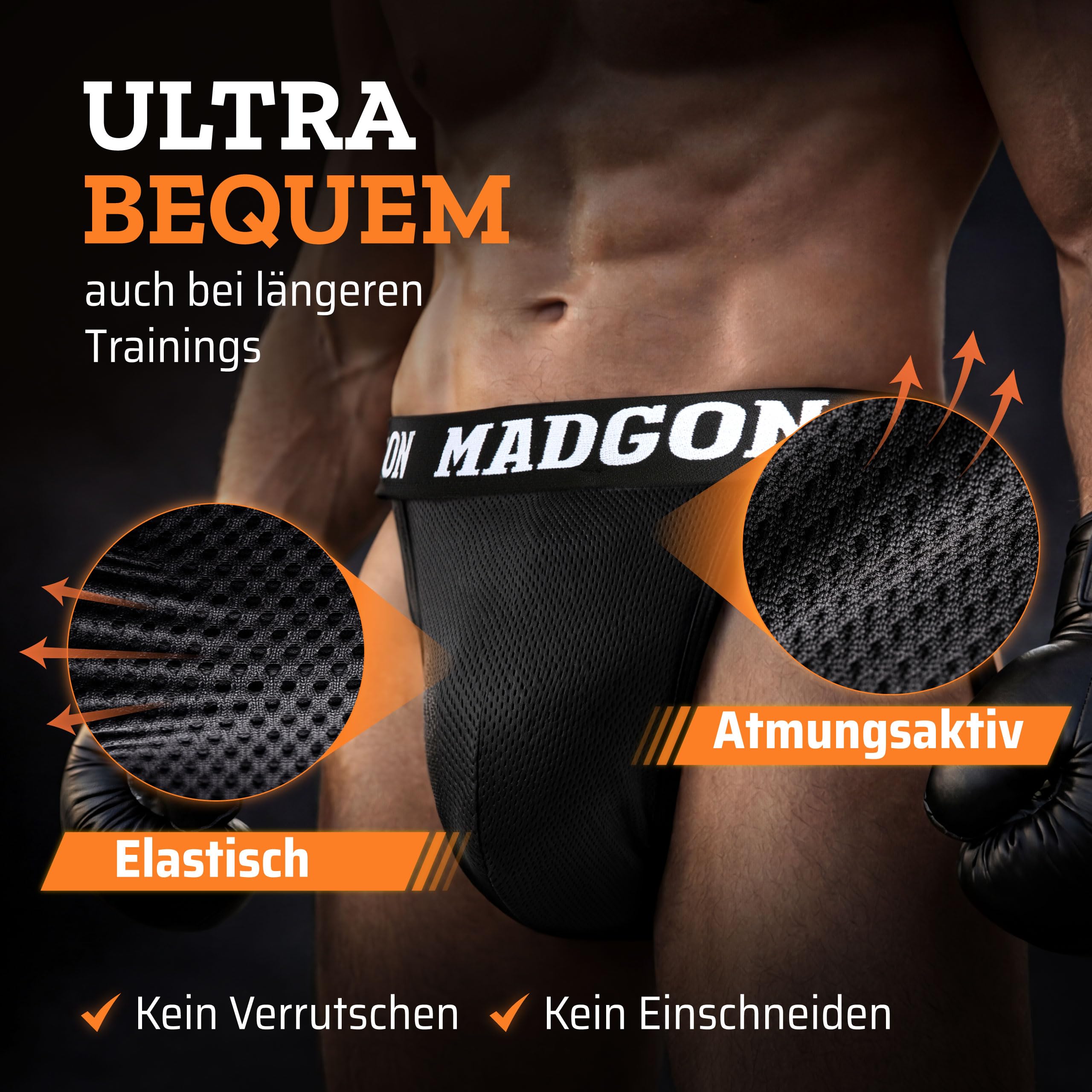 MADGON Tiefschutz – Maximale Sicherheit & Ergonomie – Verstärkter Genitalschutz für Herren