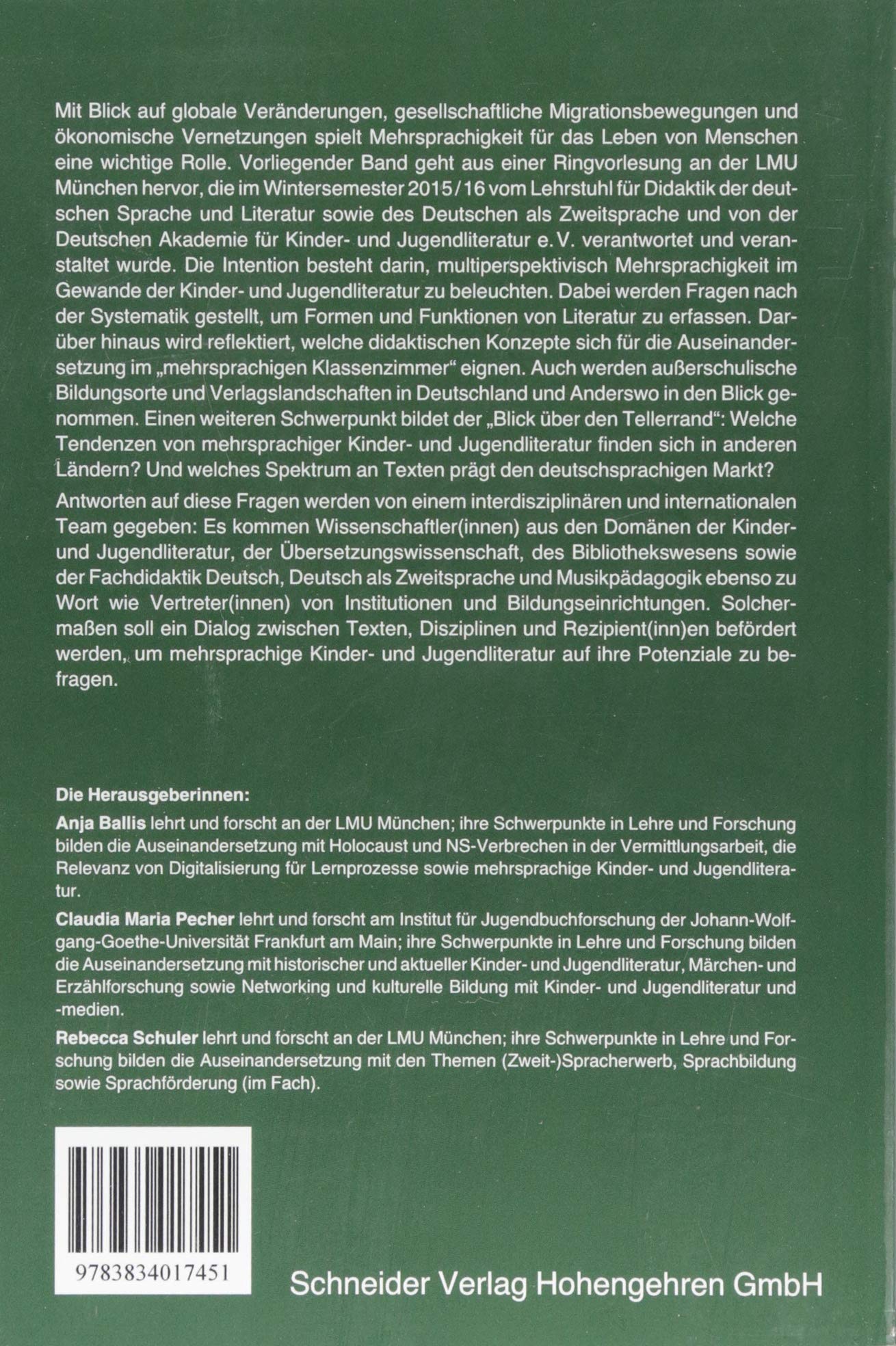 Mehrsprachige Kinder- und Jugendliteratur: Überlegungen zur Systematik, Didaktik und Verbreitung (Schriftenreihe der Deutschen Akademie für Kinder- und Jugendliteratur Volkach e.V.)