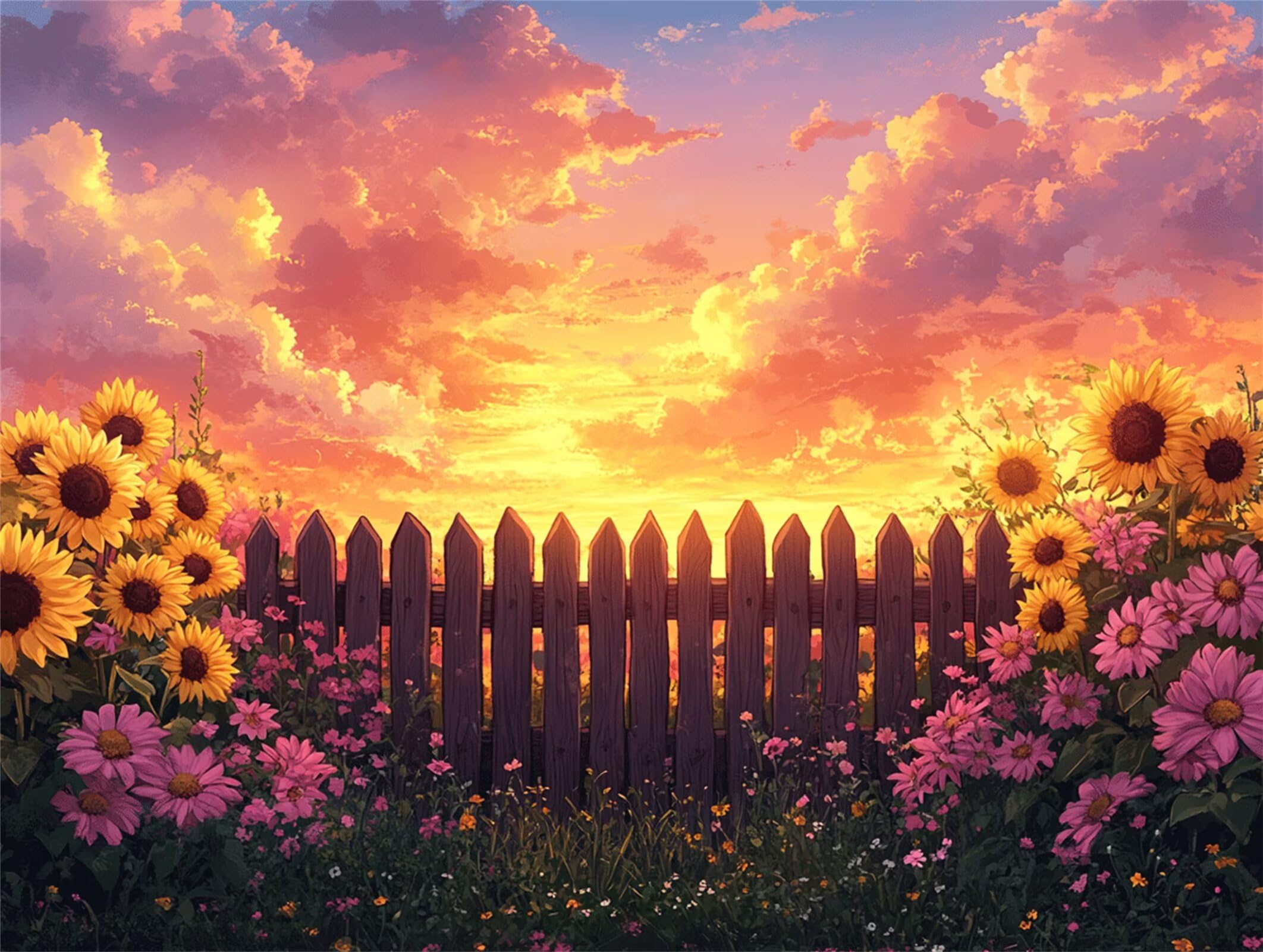 Puzzle 4000 Pieces Coucher de Soleil Puzzle Adulte 141x87cm, Fleur, n-457