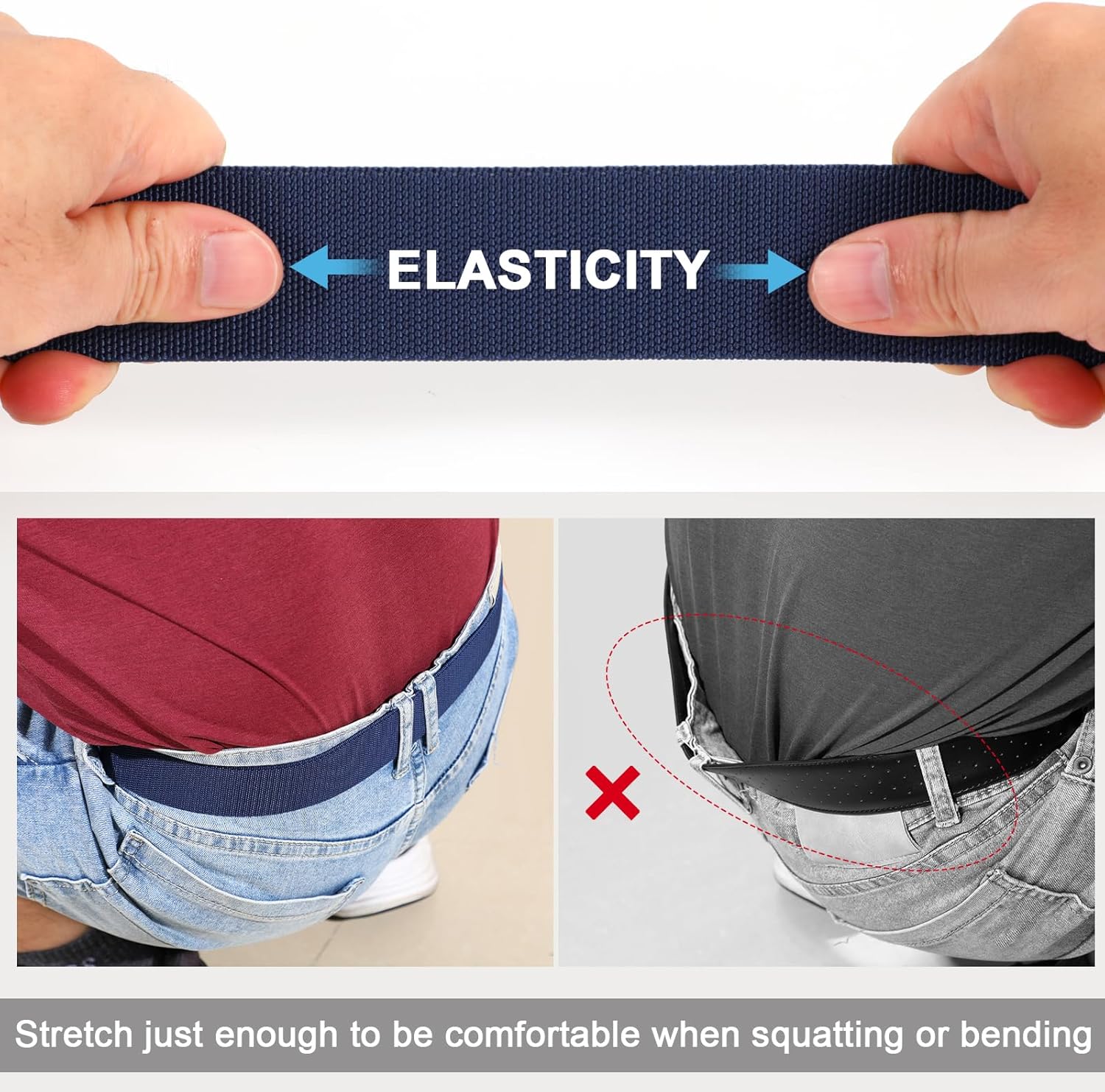 JASGOOD 2 Pack Stretch Web Belt for Men with Metal Buckle Outdoor Work Sports Hunting Hiking - Image 4