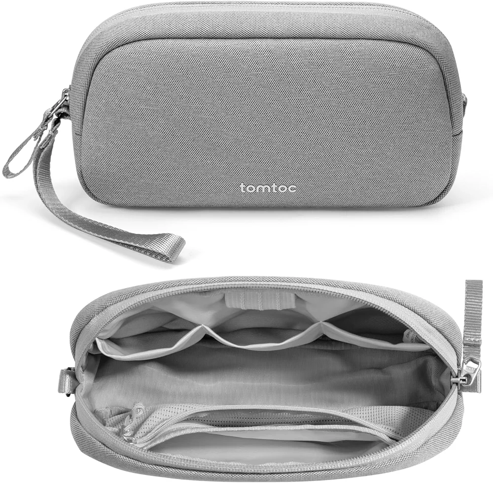 tomtoc Sac de Rangement Câble, Sac Câbles pour Accessoires, Tech Pouch, Pochette Cable, Sac Organisateur de Câbles Portable pour bloc d'alimentation de Powerbank, Téléphone Portable, Objets Quotidiens