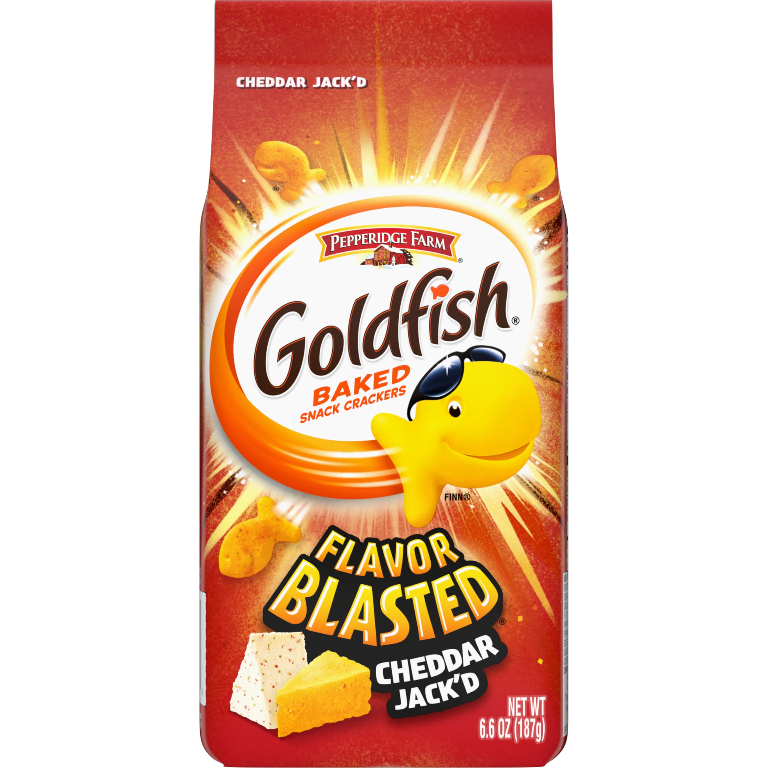 Goldfish Pepperidge Farm Flavor Blasted Cheddar Jack'd Crackers, 6.6 oz. Bag