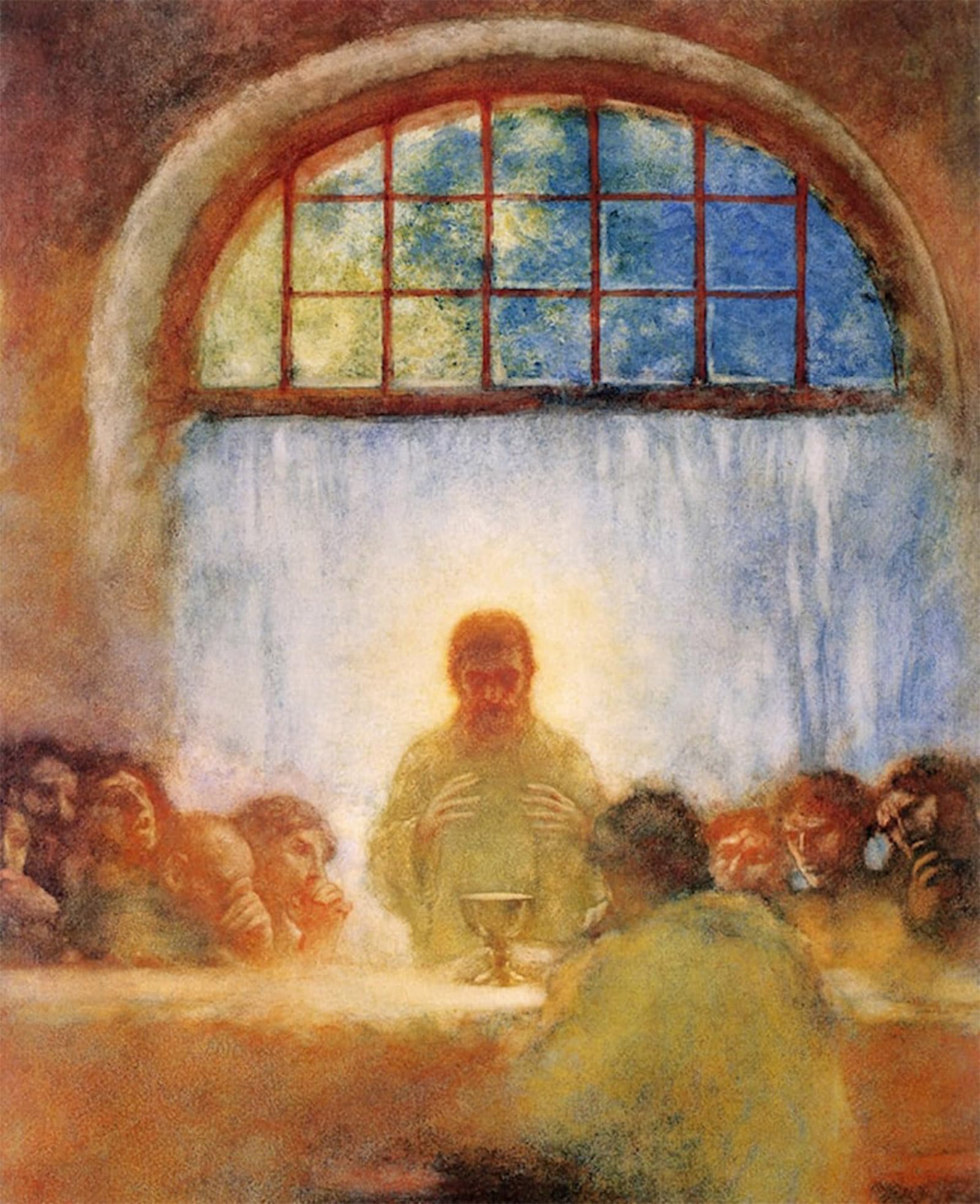 Serendipitp No Frame Retro Picture Poster Wall Art Pictures Painting The Last Supper By Gaston De Wall Art Canvas Print For Wall Decor 60X90cm