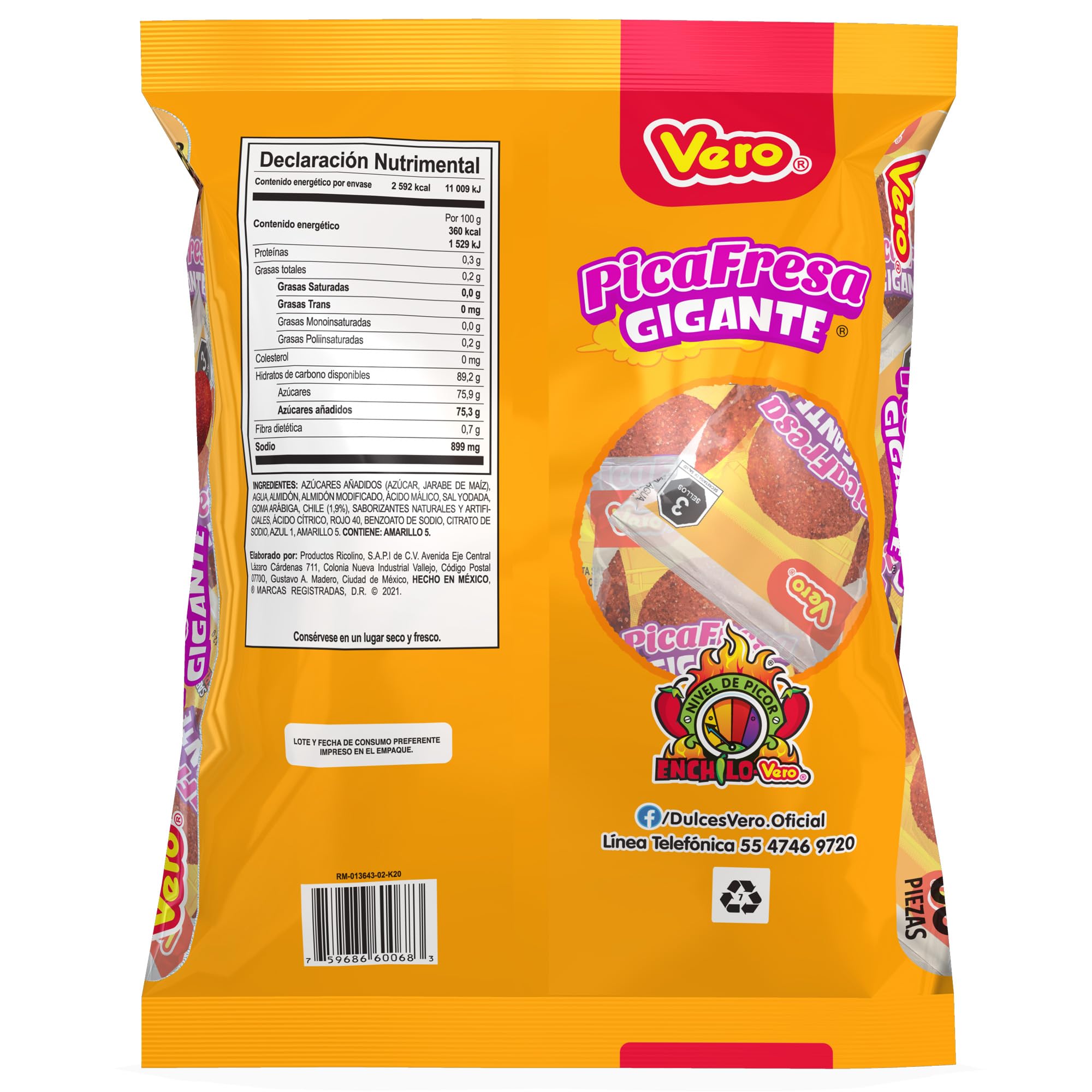 Amazon.com : Vero Pica Fresa Chili Strawberry Flavor Gummy Giant