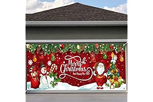 Christmas Garage Door Banner, Merry Christmas Backdrop Decorations for Garage