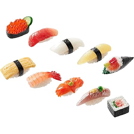 Amazon Co Jp 寿司キーリング 10個パックb 食品サンプル お寿司 本物そっくり プレゼント カバン 鍵 ポーチ おもちゃ おもちゃ