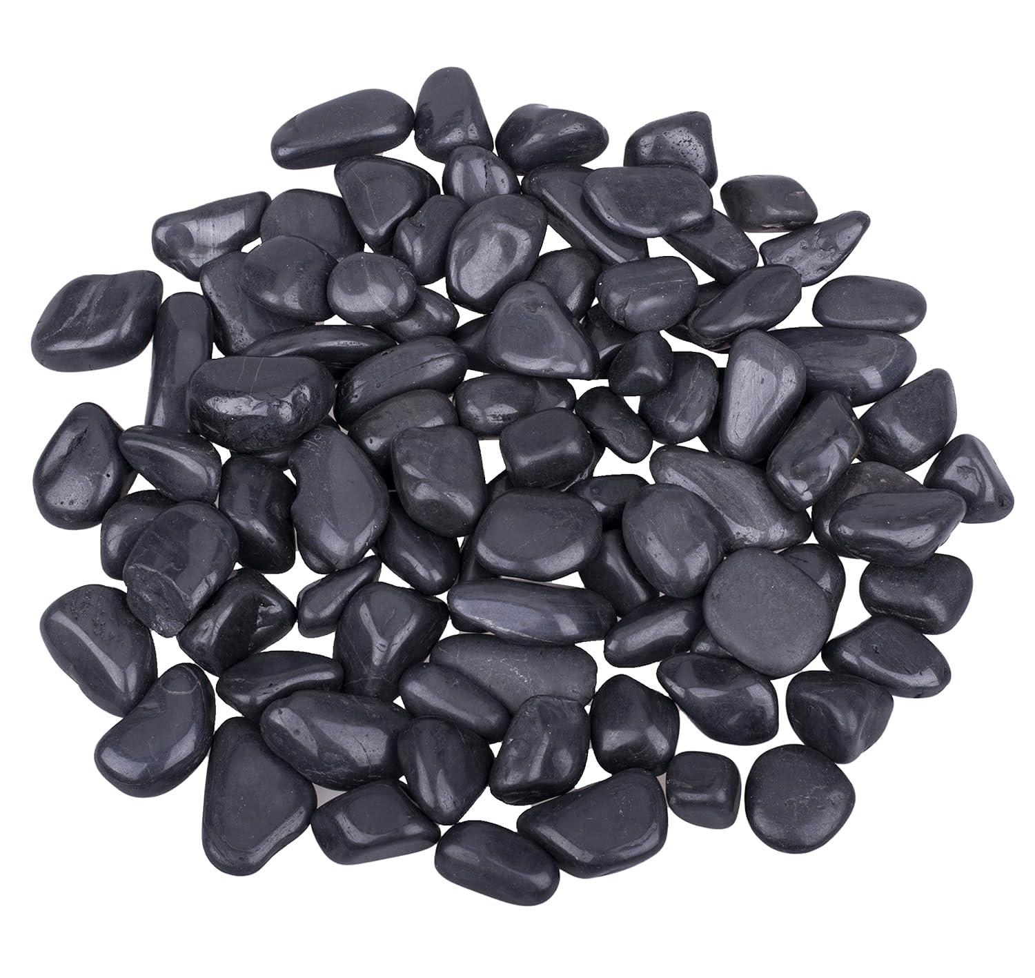 Black River Rocks; 12 LB Outdoor Decorative Stones for Fish Tank, Vases, Succulents, Crafting, Home Decor and Garden Landscaping, Large Mixed (12)