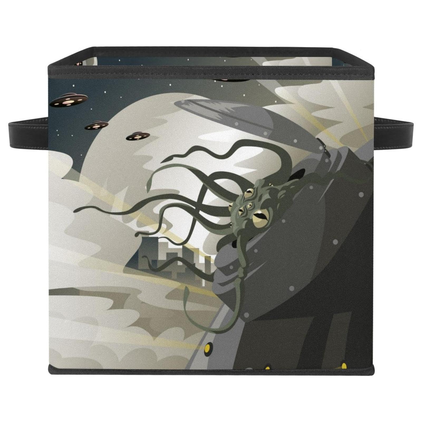 Boîte de rangement pliable avec poignées cube tissu solide pour linge