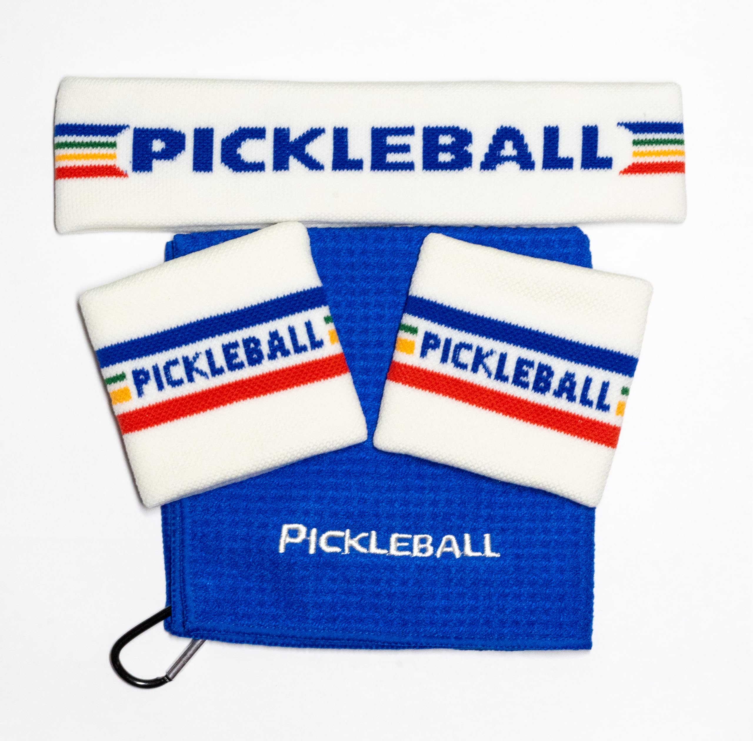 Retro Pickleball Headbands and Wristband Set Including Towel Great Gift for Mens and Women Pickleball Apparel, Sports Golf Tennis or Your Team Wrist and Head Sweatbands