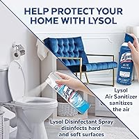 Vista 5 de Lysol Paquete que contiene 2 aerosoles desinfectantes Lysol para superficies duras y suaves, lino crujiente, 19 onzas líquidas + Lysol Air Sanitizer